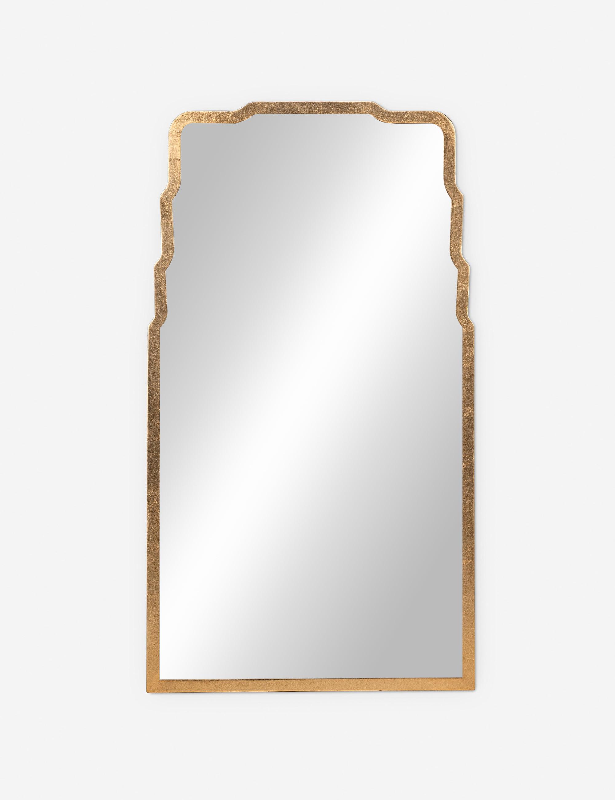 Landen Rectangular Gold Finish Contemporary Wall Mirror