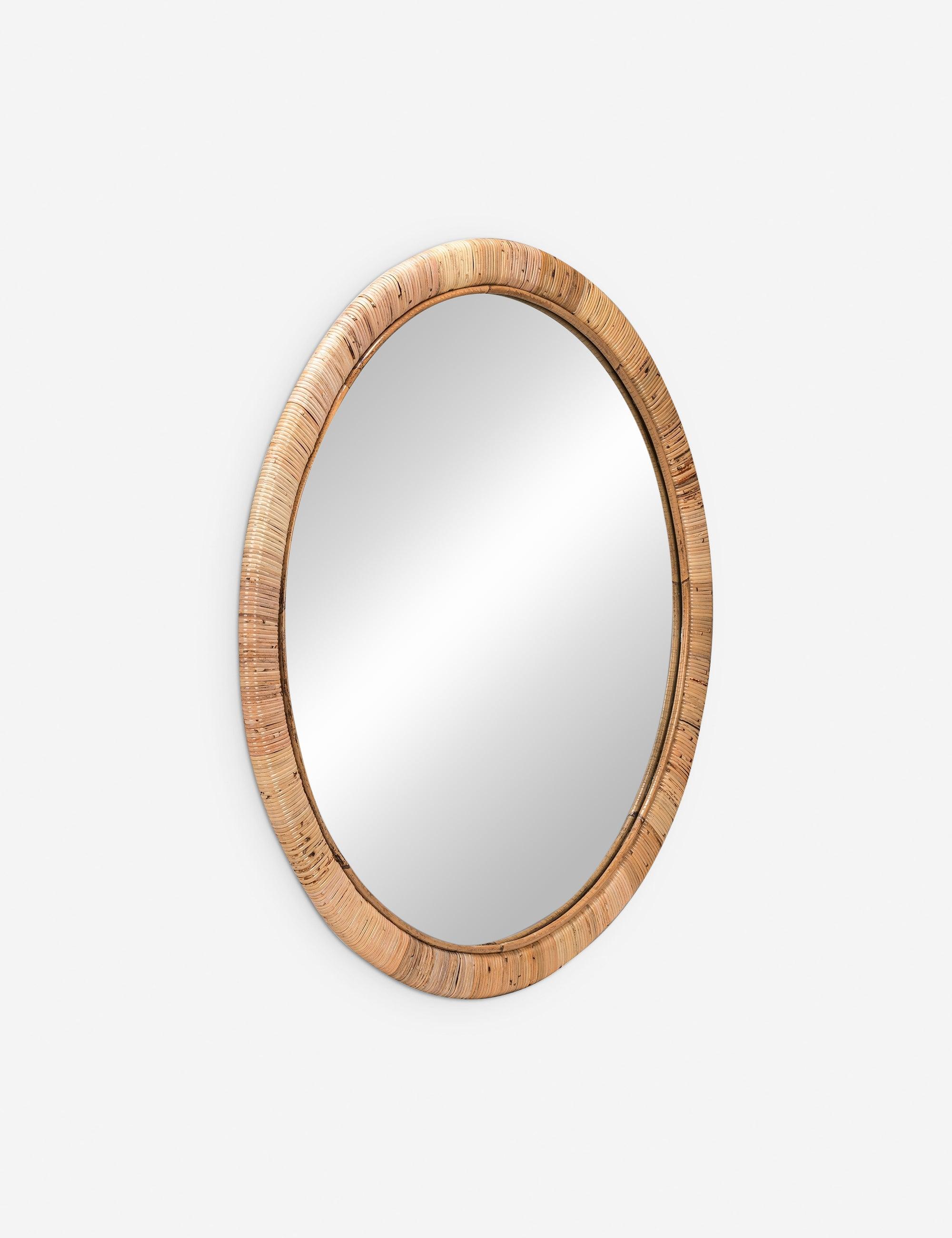 Blaise 34.5" Natural Rattan Round Wall Mirror