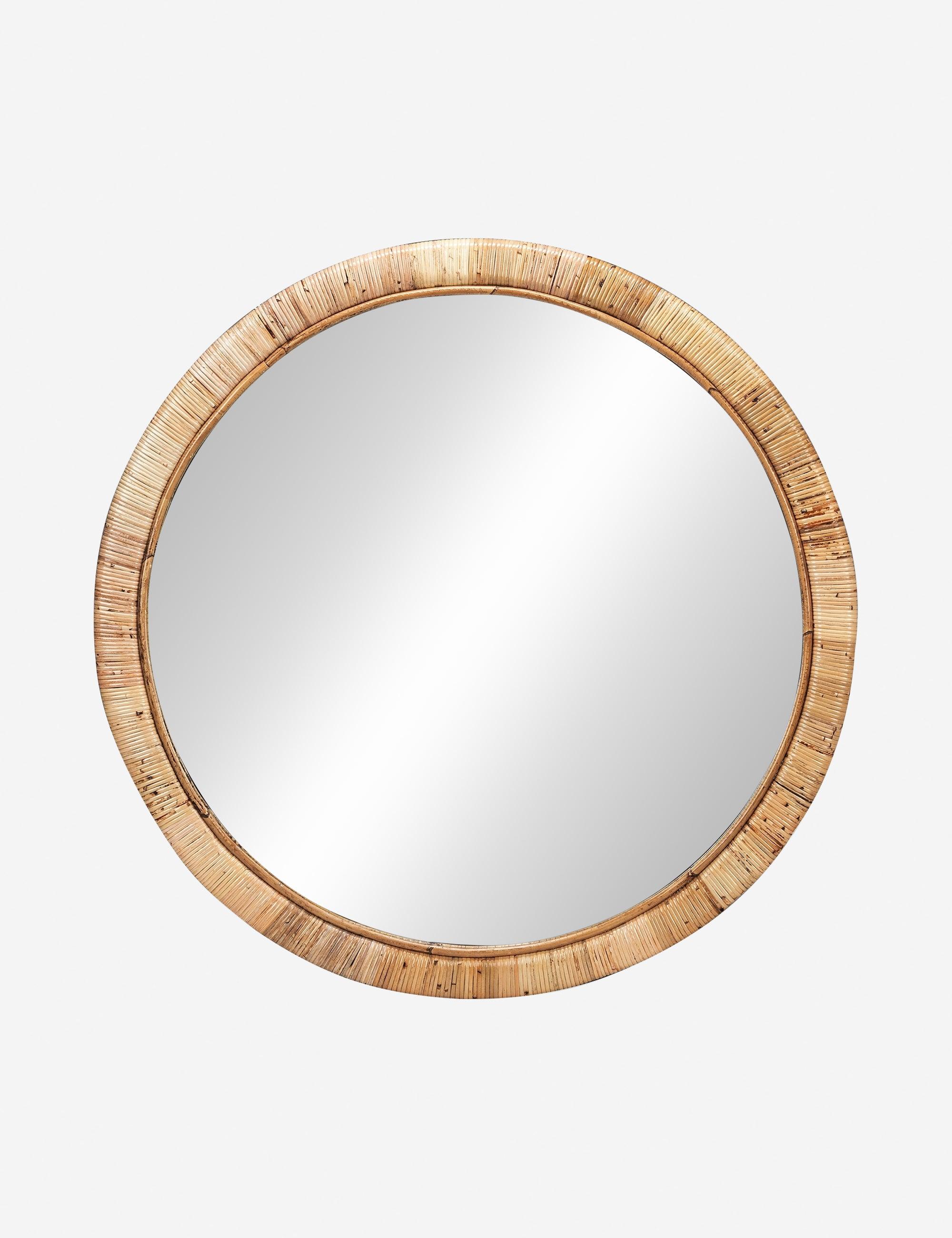 Blaise 34.5" Natural Rattan Round Wall Mirror