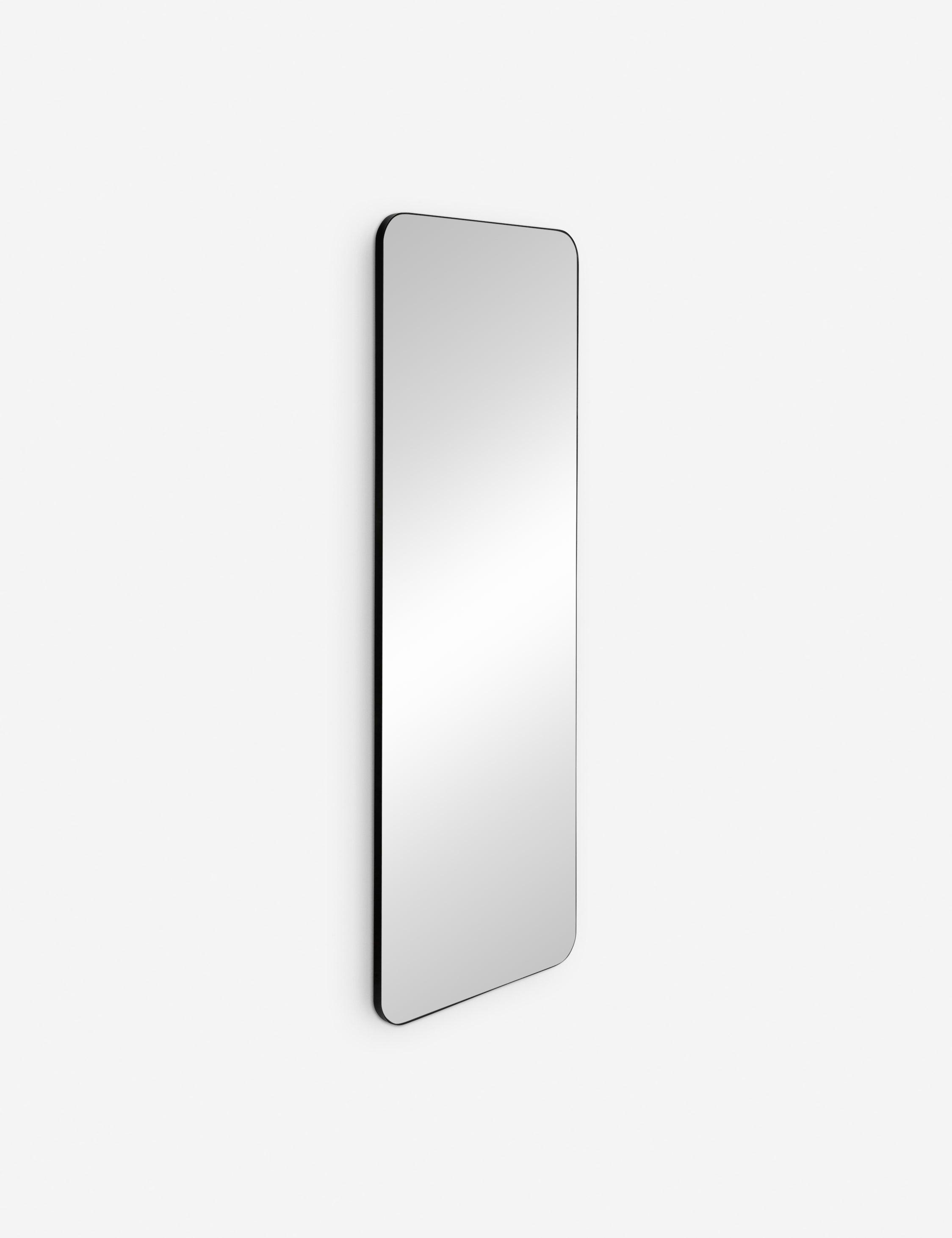 Aire Slim Full-Length Rectangular Bathroom Mirror in Matte Black