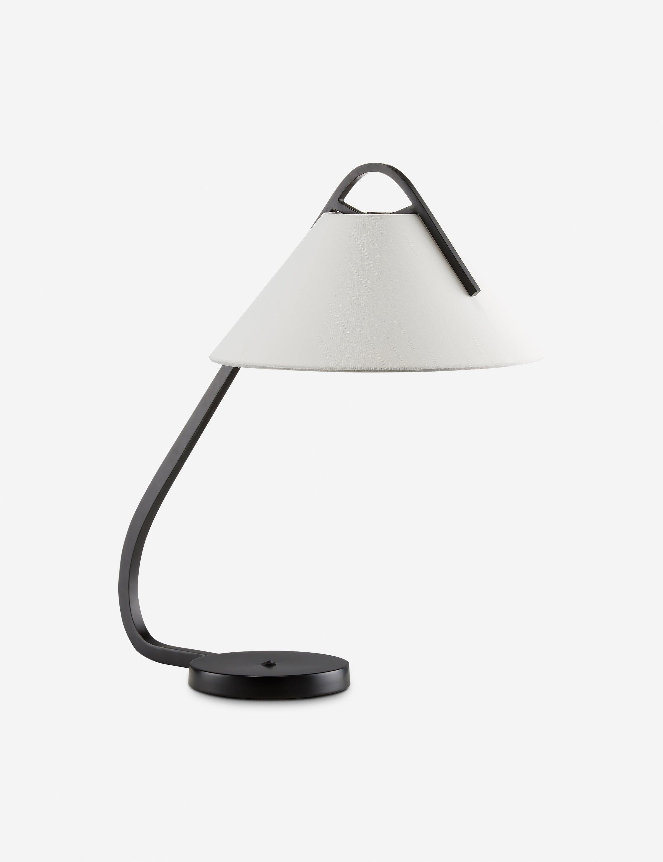 Adjustable Oil Rubbed Bronze Desk Lamp with White Shade