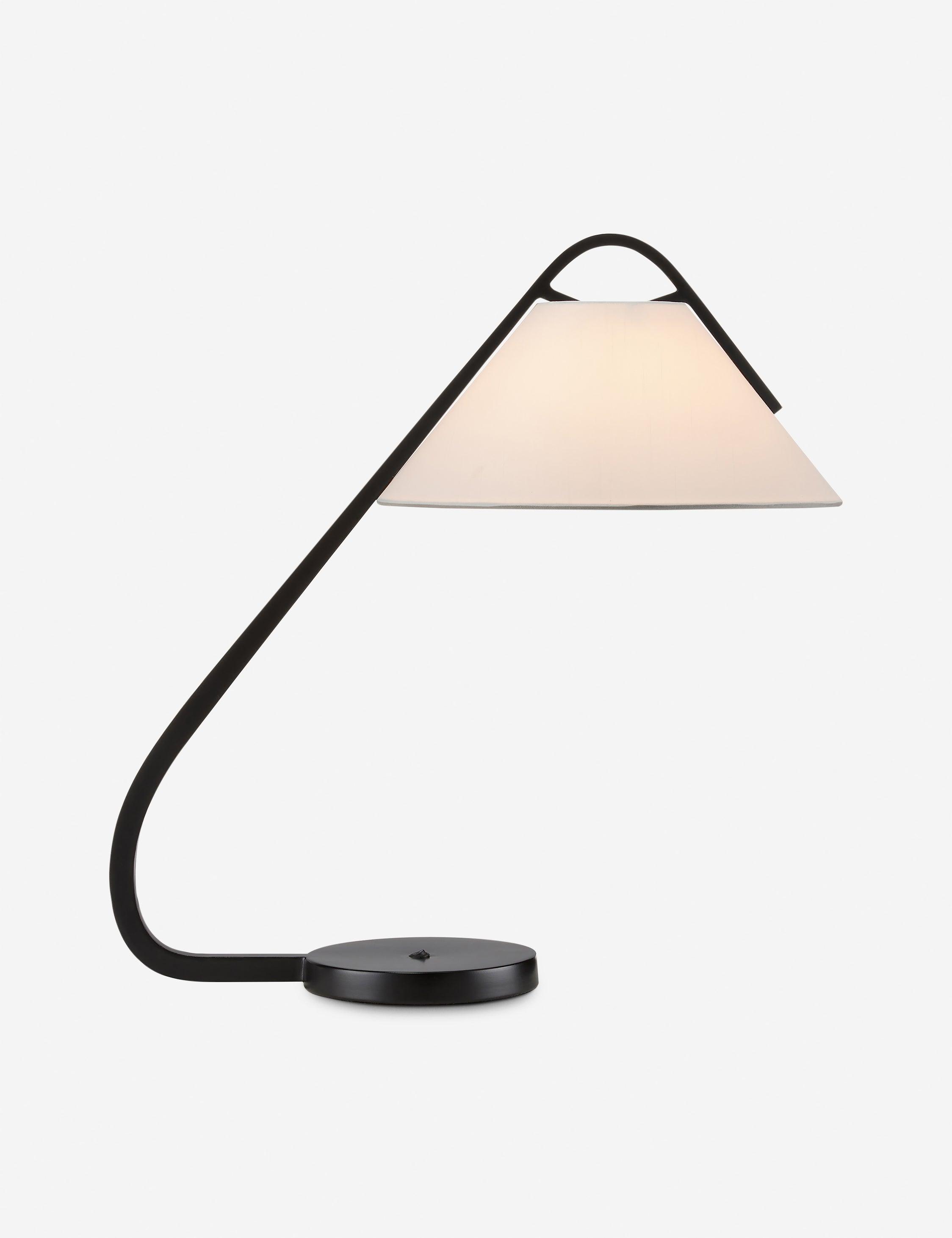 Adjustable Oil Rubbed Bronze Desk Lamp with White Shade