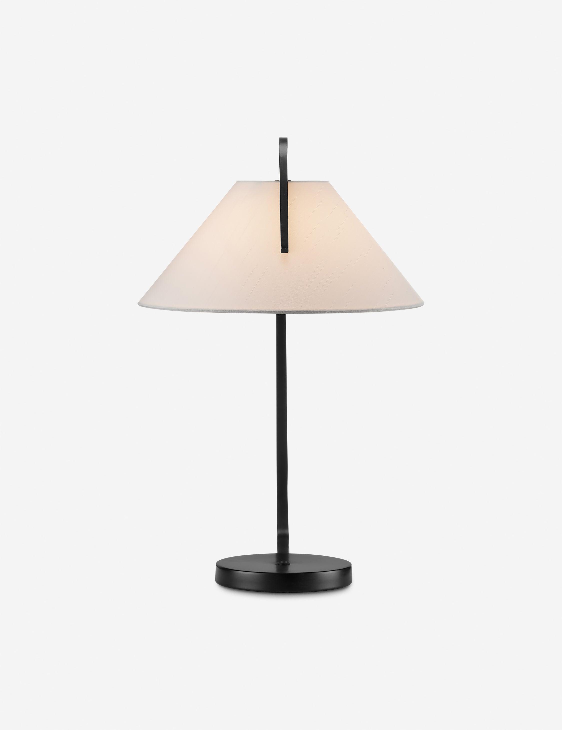 Adjustable Oil Rubbed Bronze Desk Lamp with White Shade