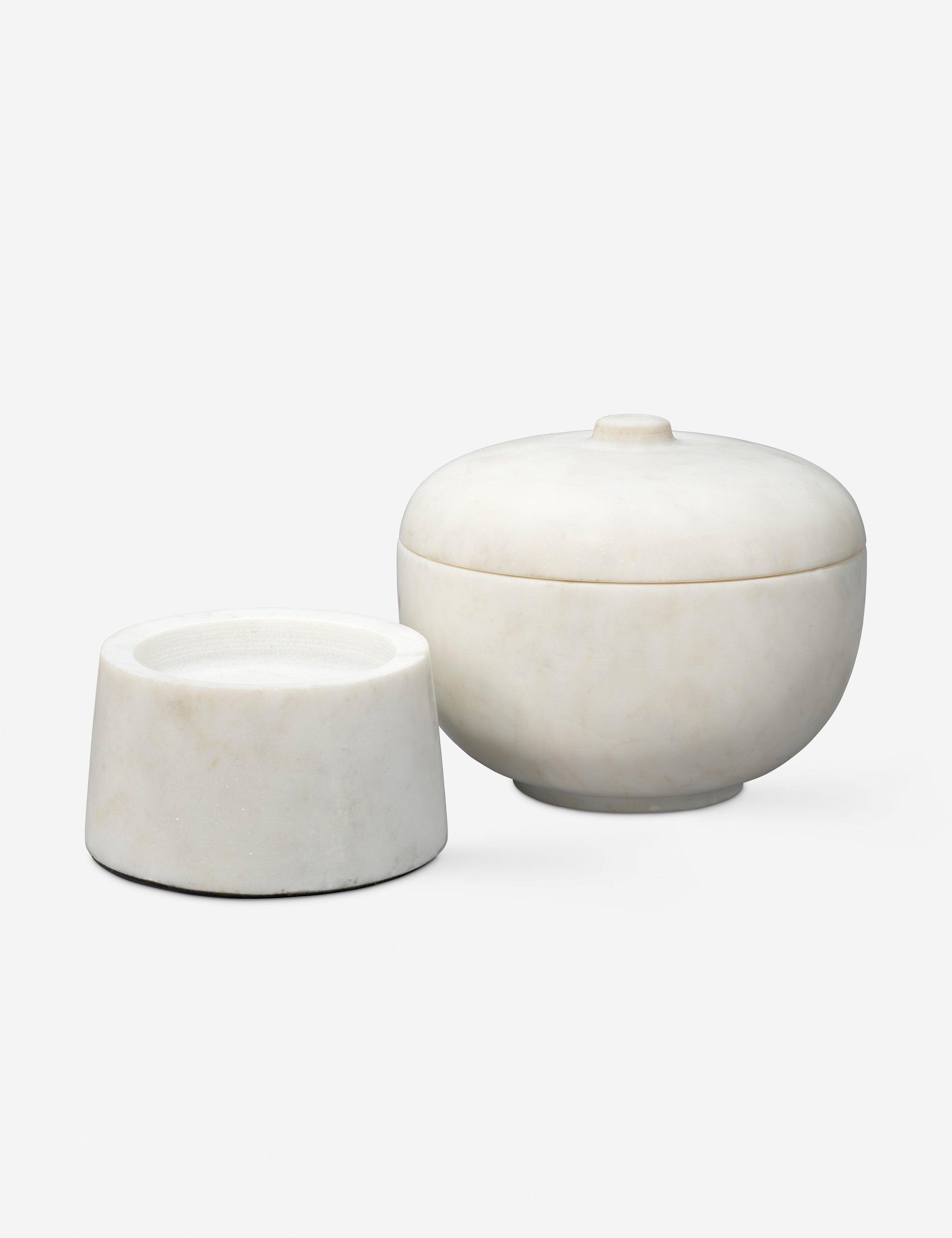 Odesky Lidded Bowl - White / Large