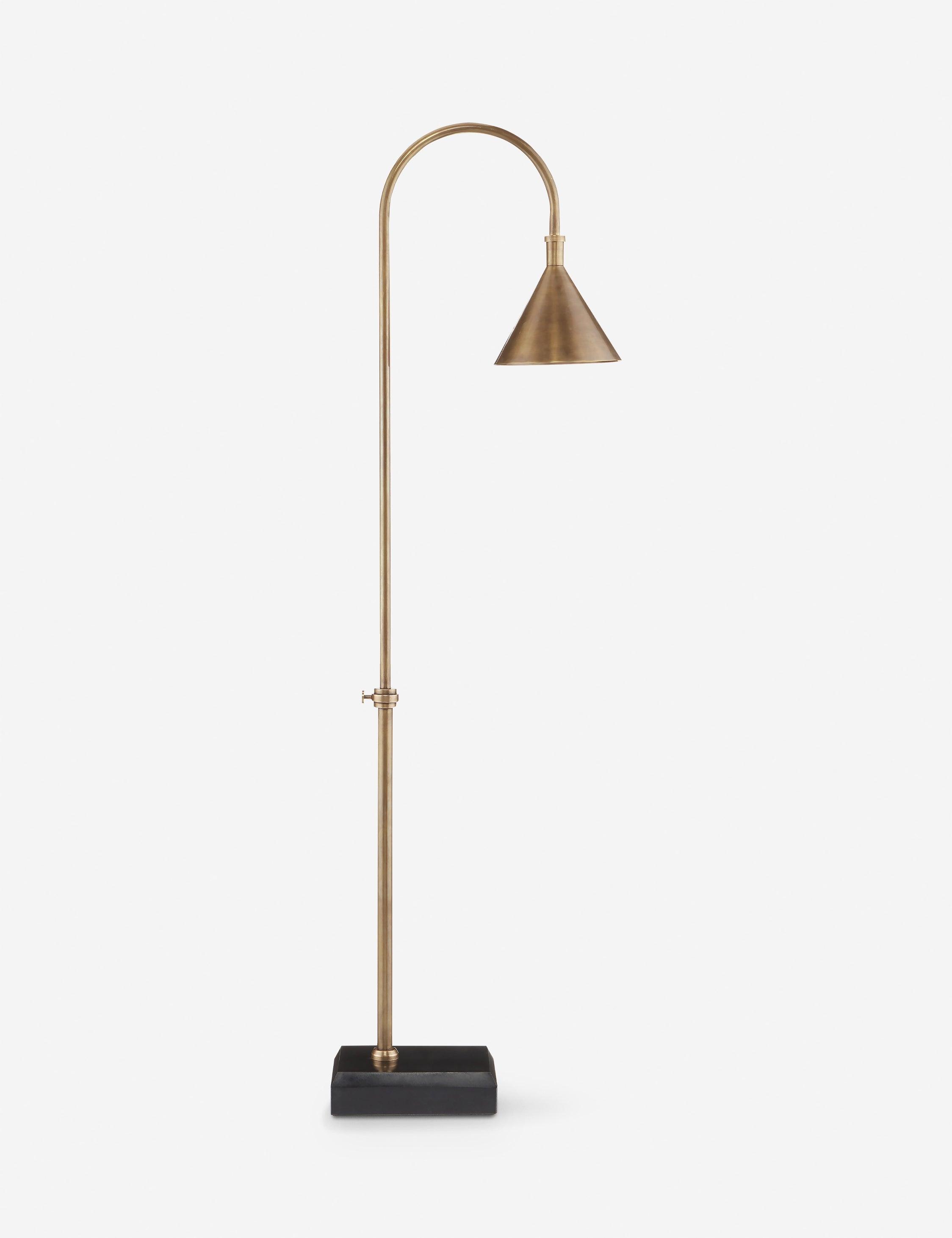 Vision Arched Cordless Floor Lamp in Vintage Brass and Black