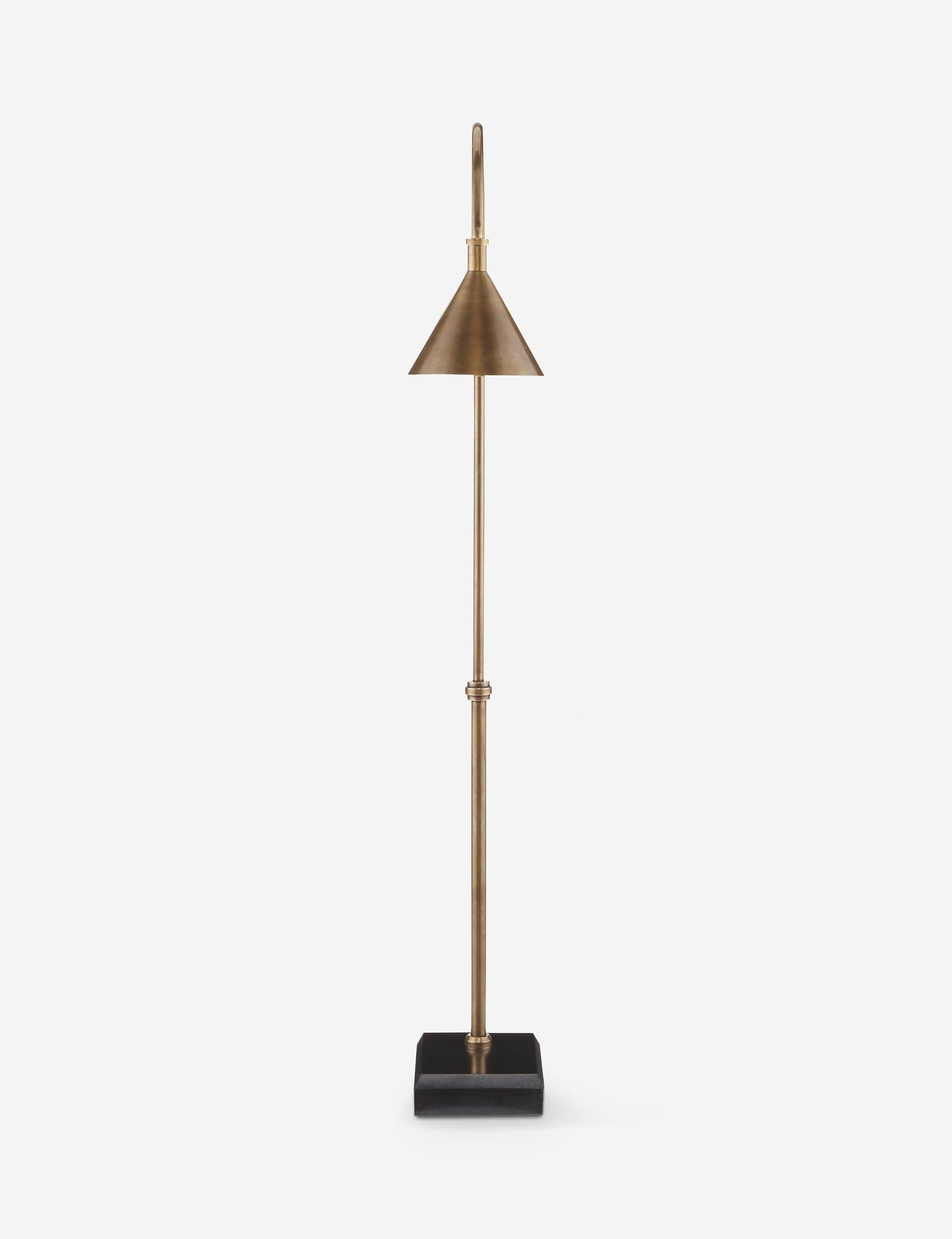Vision Arched Cordless Floor Lamp in Vintage Brass and Black