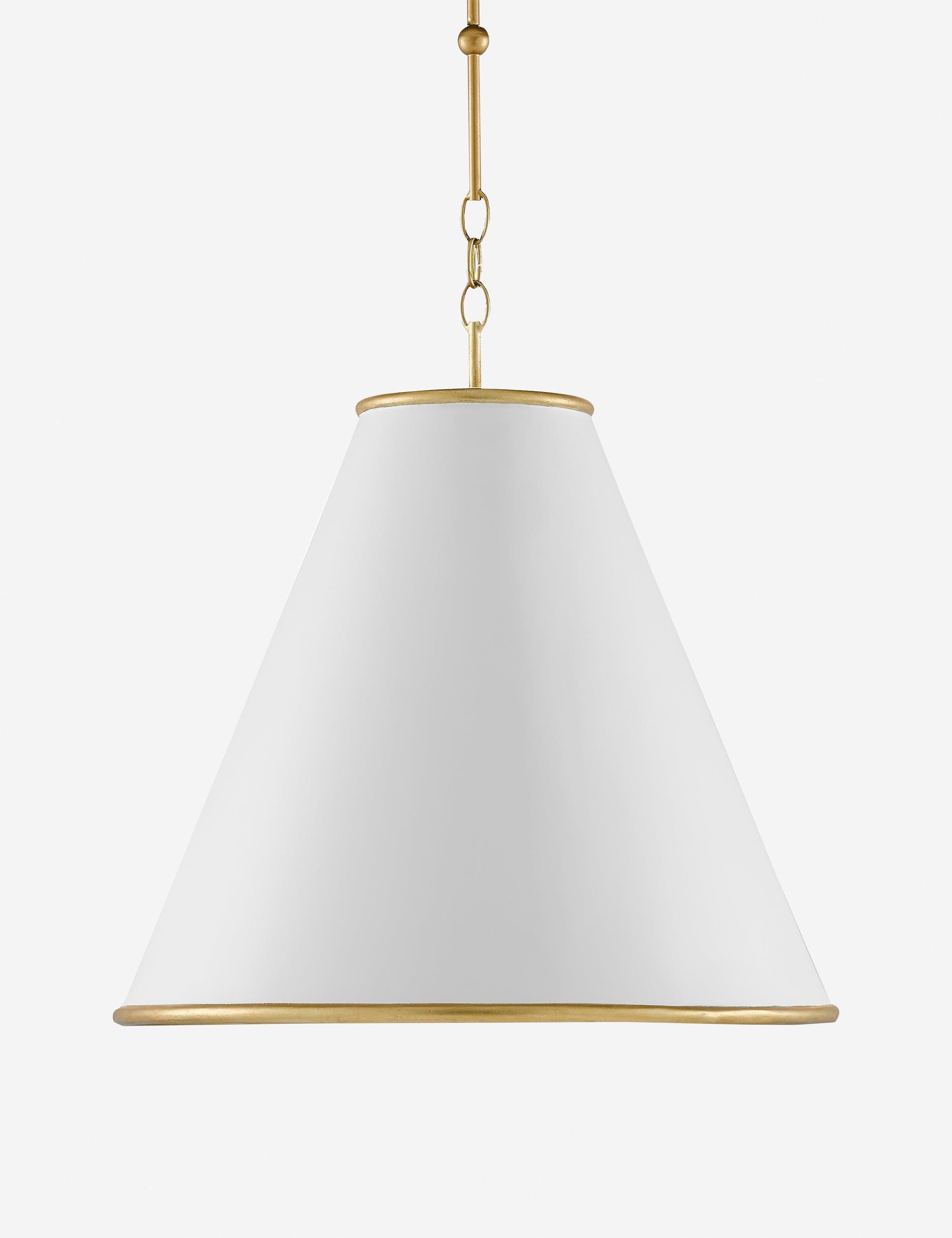 Elegant 22" Gold and White Adjustable Pendant Light