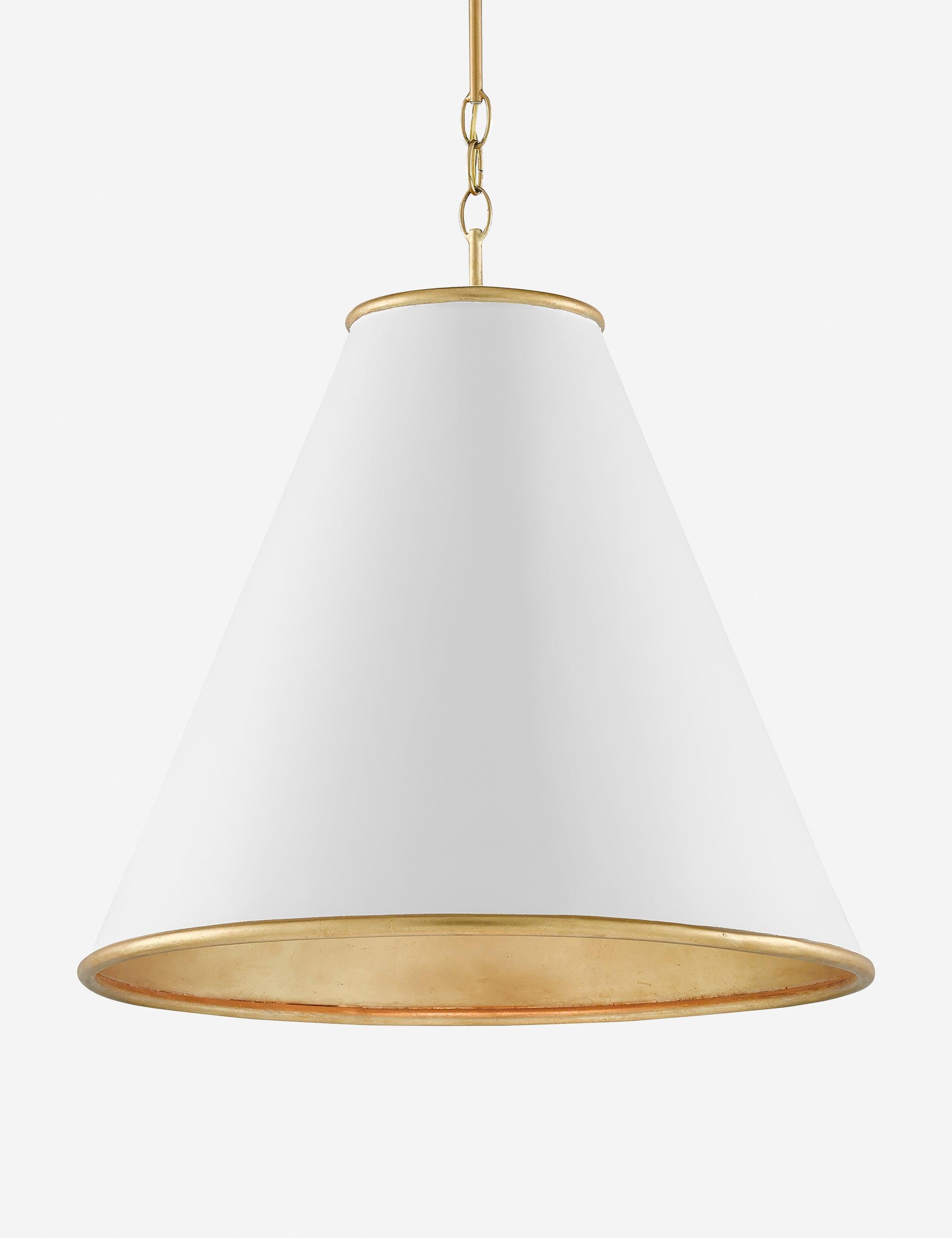 Adkins Pendant - Brass and White / 22"Dia