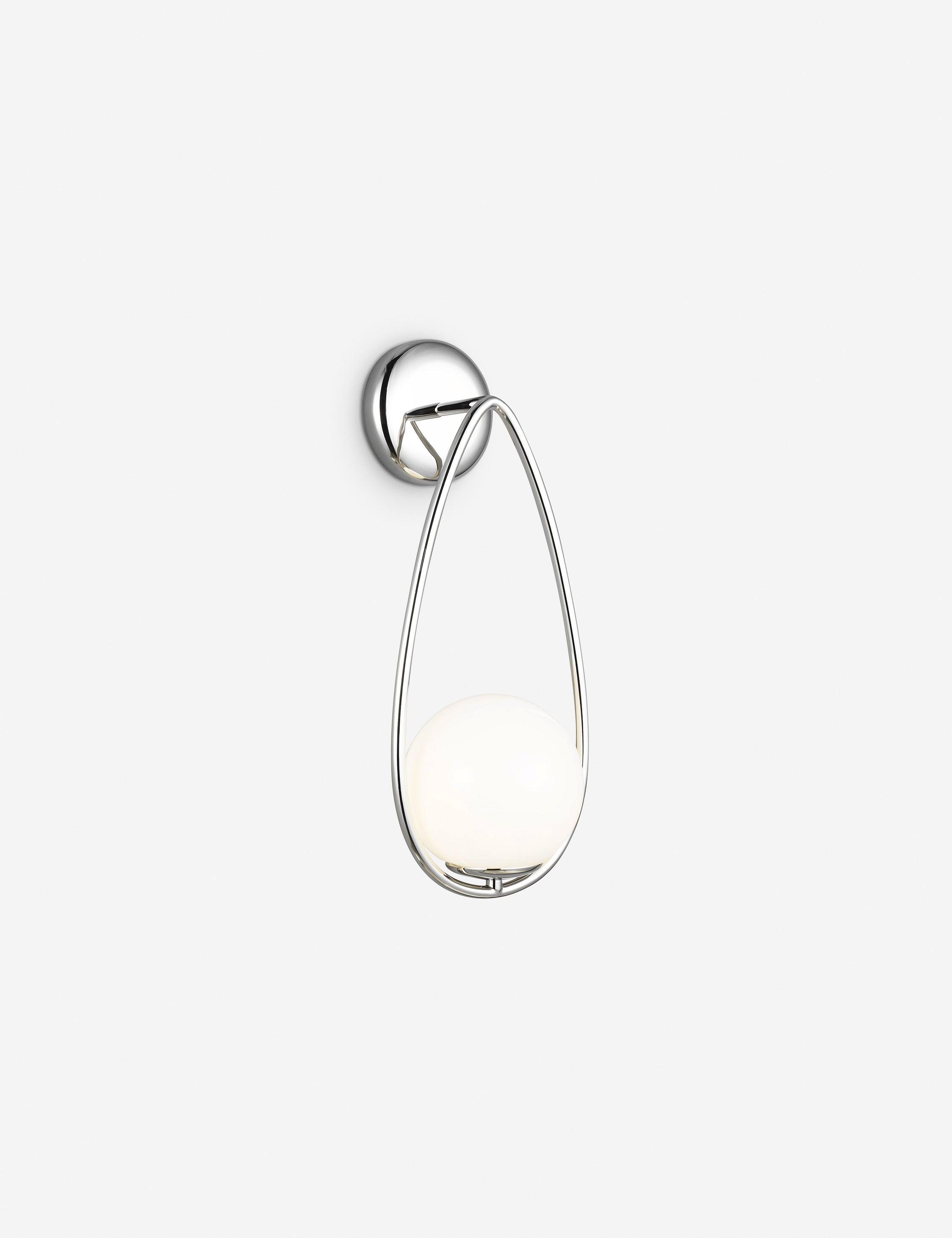 Galassia Polished Nickel 18.75" Elegant Teardrop Wall Sconce