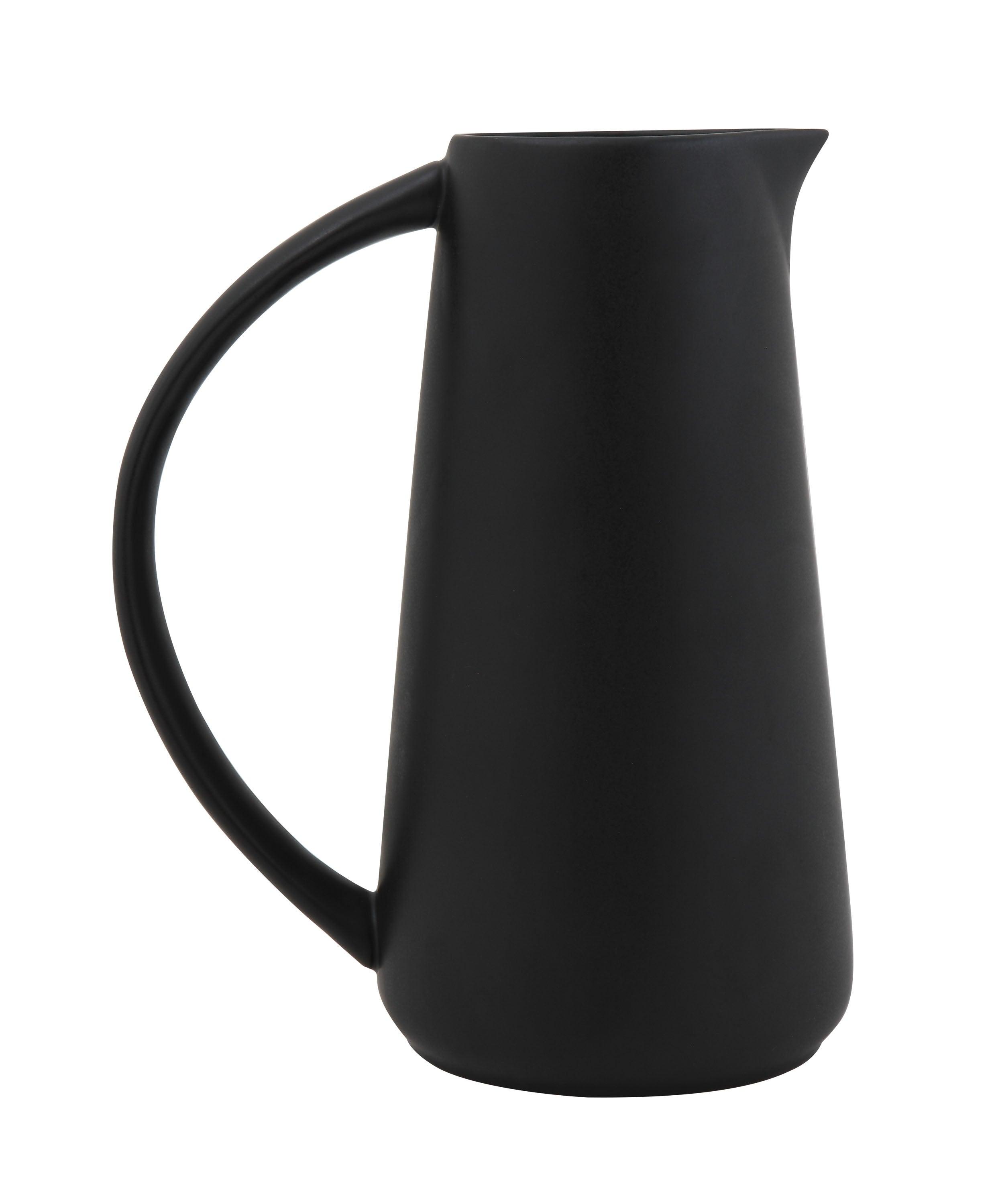 Sleek Black Stoneware 48oz Table Pitcher