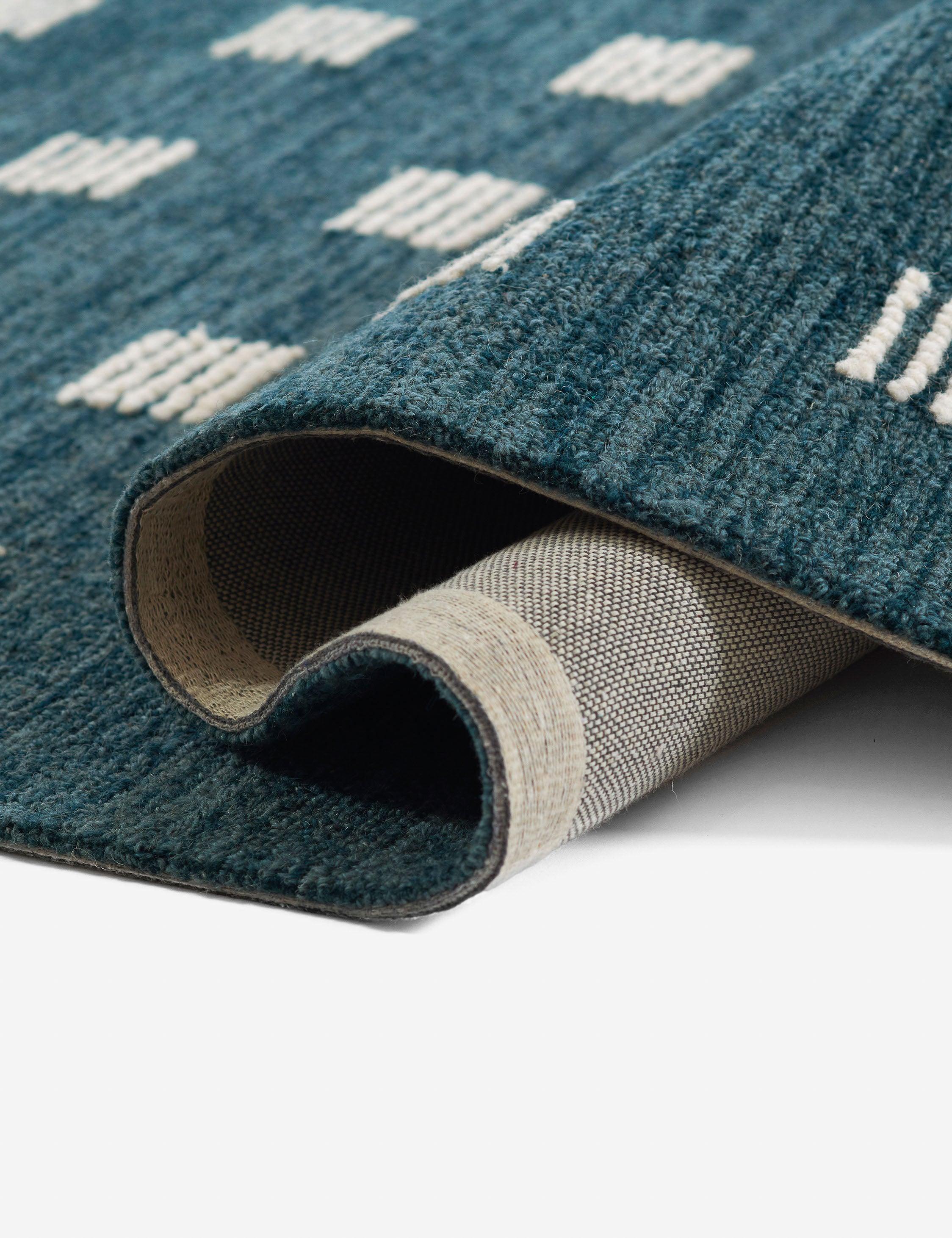 Ebba Hand-Tufted Wool Rug - Blue / 2'3" x 8' Runner
