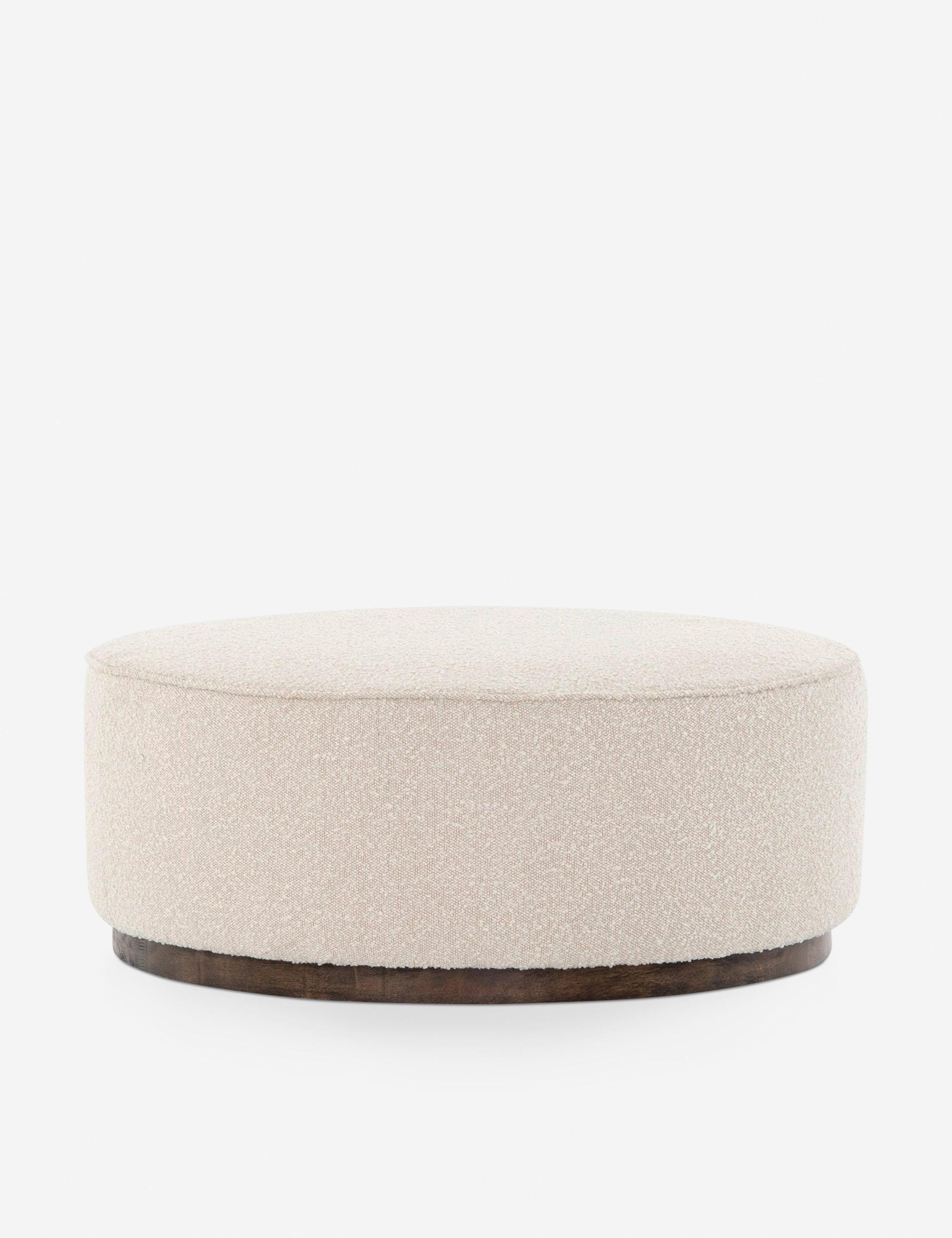 Aldora Round Ottoman - Natural Boucle