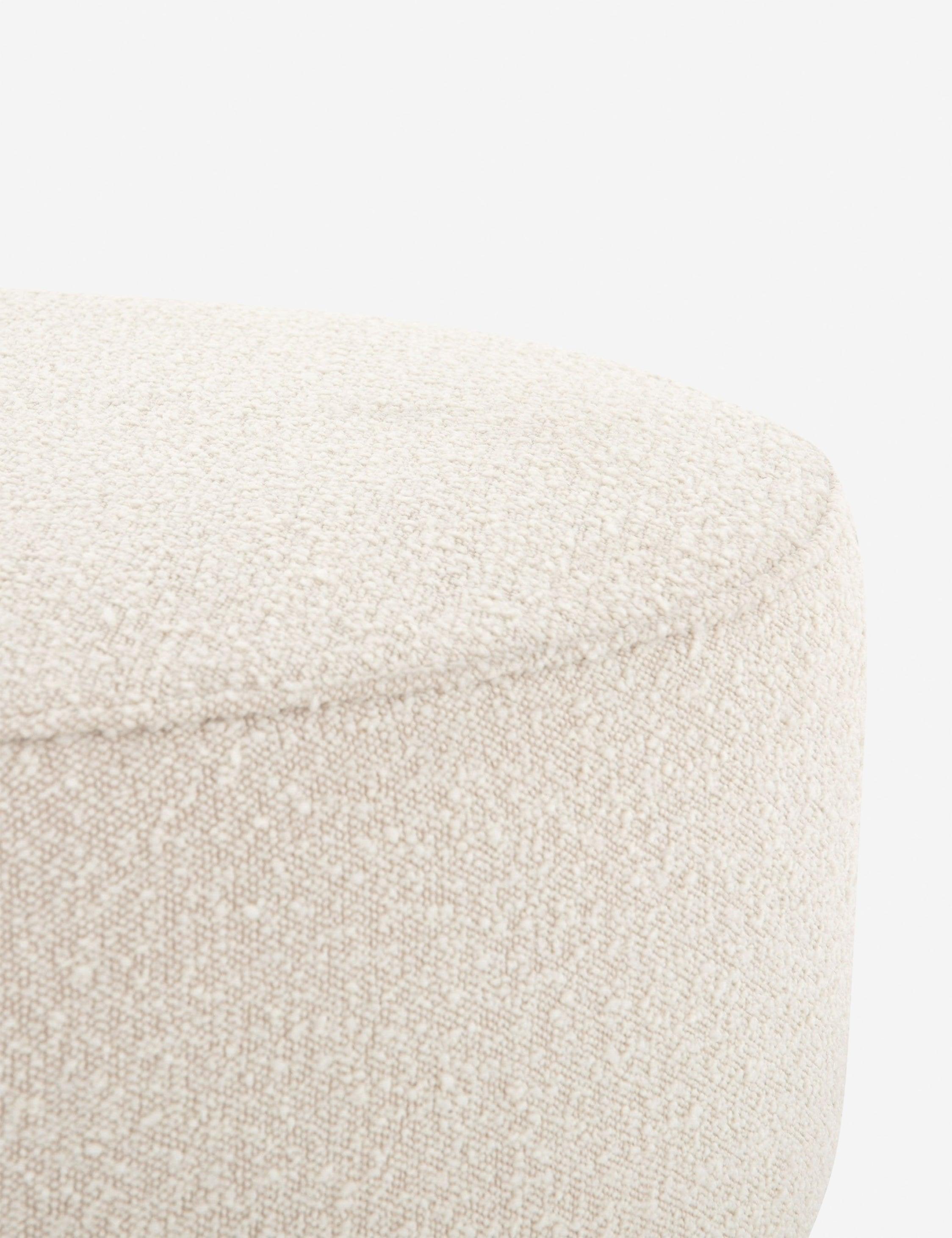 Sinclair 36" Cream Round Ottoman with Distressed Natural Base