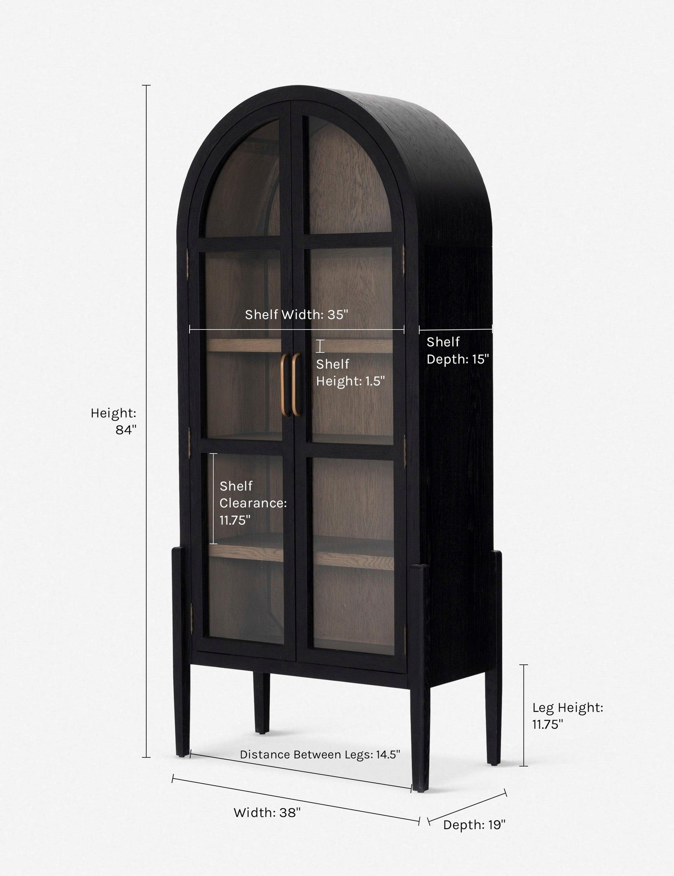 Apolline Curio Cabinet - Oak and Black
