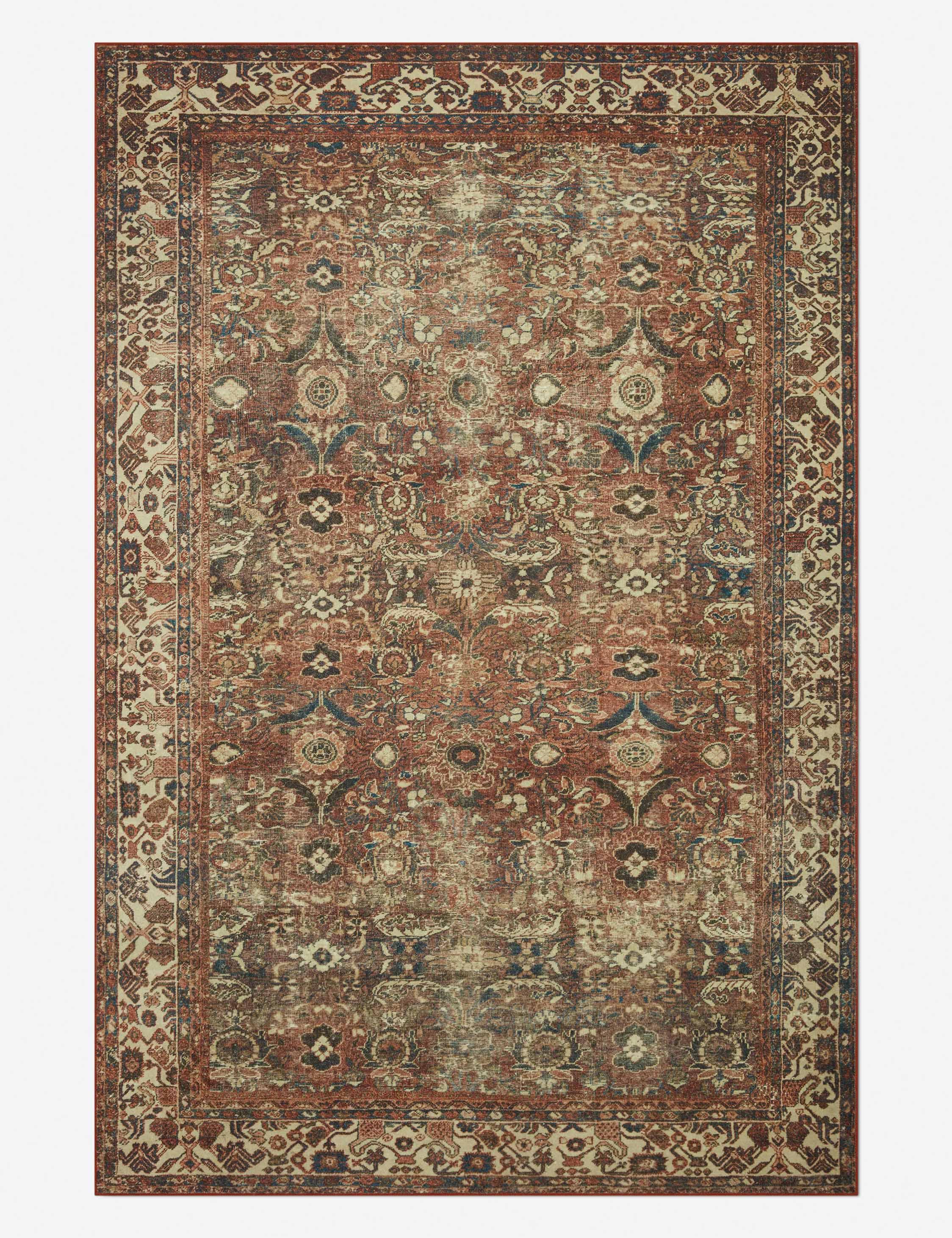 Banks II Rug by Magnolia Home by Joanna Gaines x Loloi - Brick and Ivory / 2' x 5'