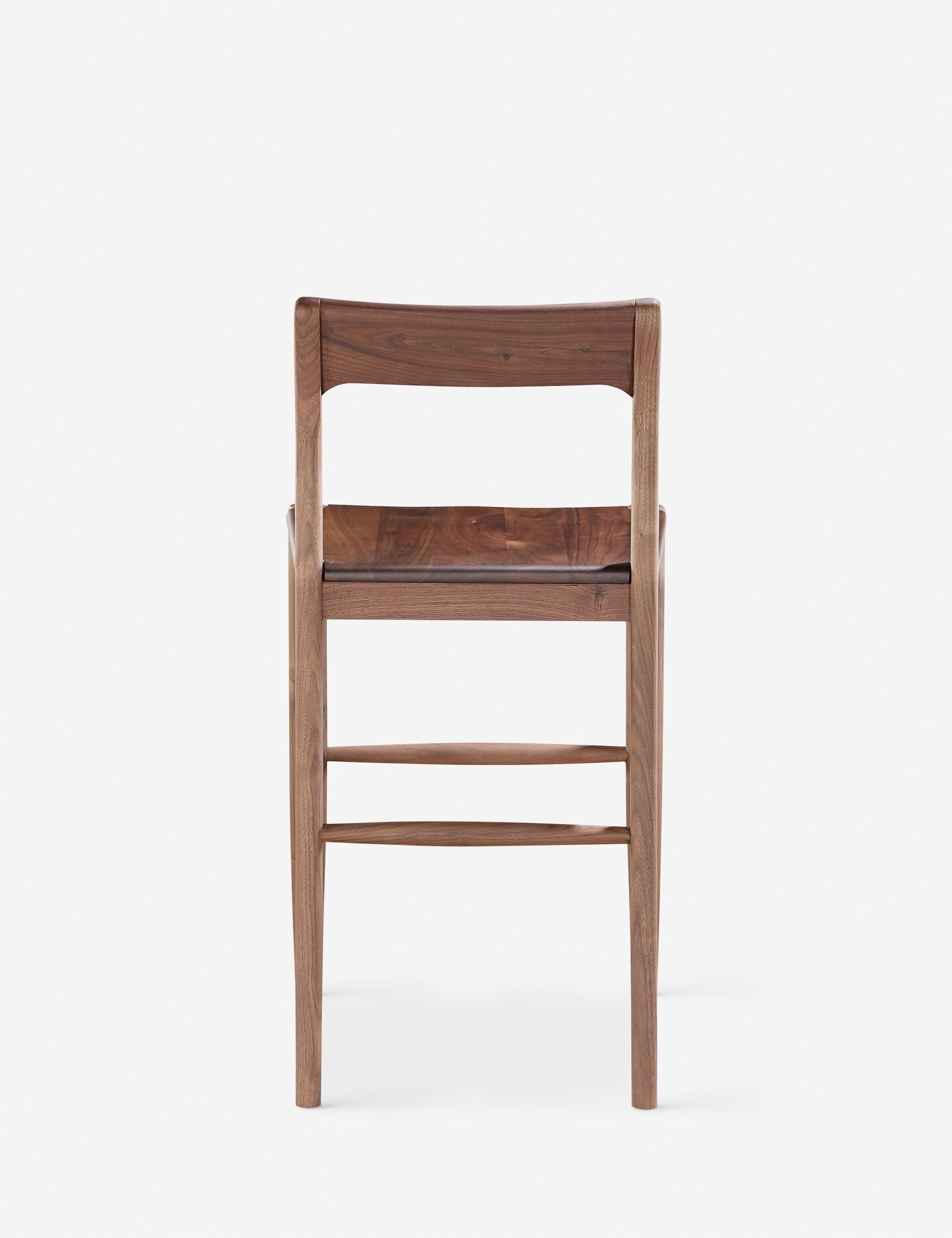 Adjustable Walnut Wood Counter Stool with Matte Finish