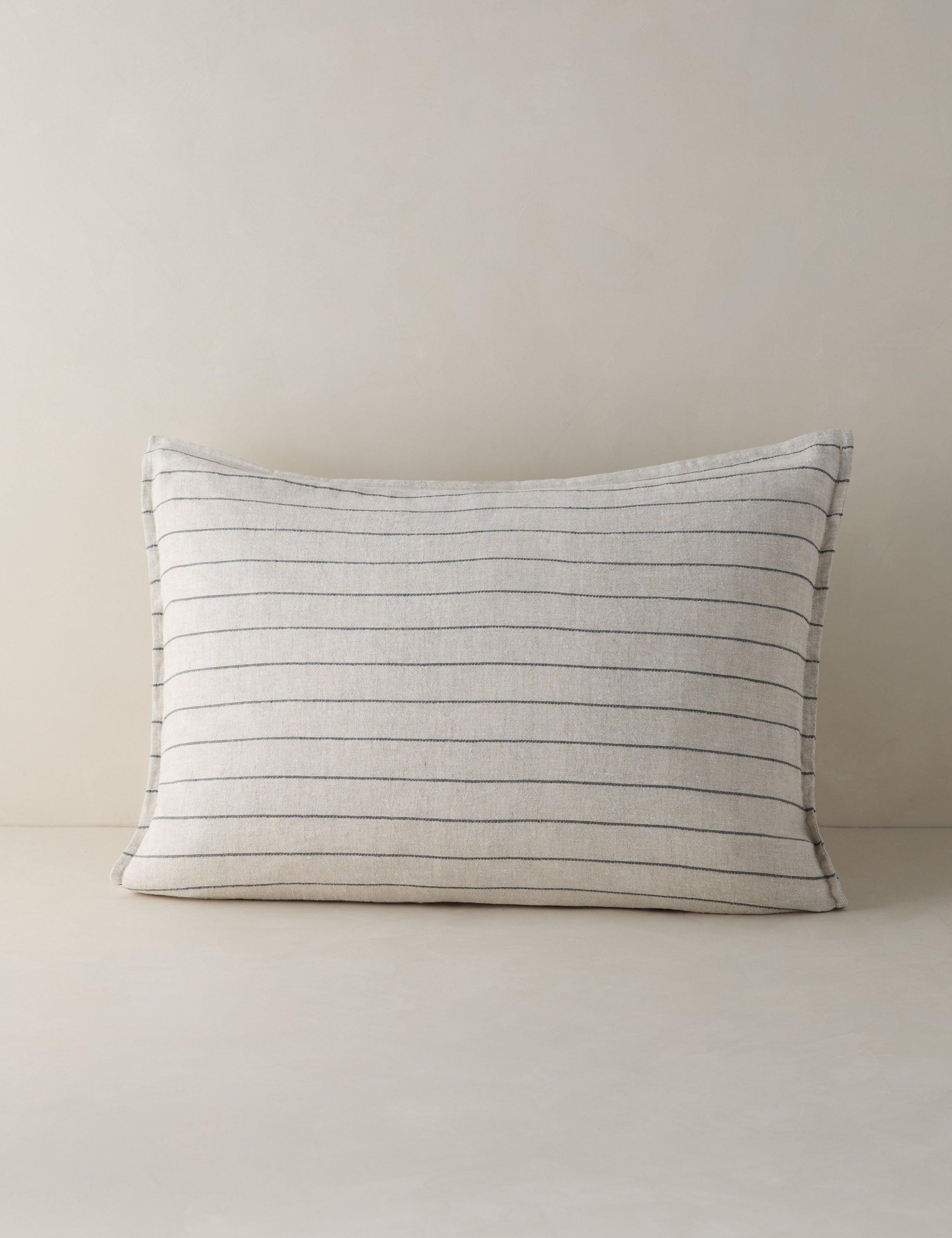 Blake Linen Sham by Pom Pom at Home - Flax and Midnight / Standard