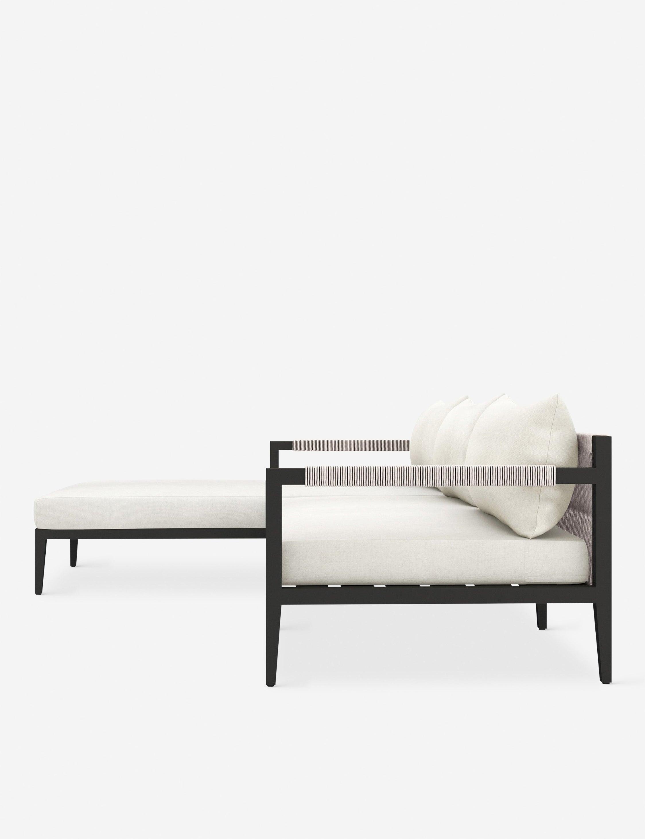 Cadenza Indoor / Outdoor Metal Sectional Sofa - Bronze/Ivory / Left-Facing