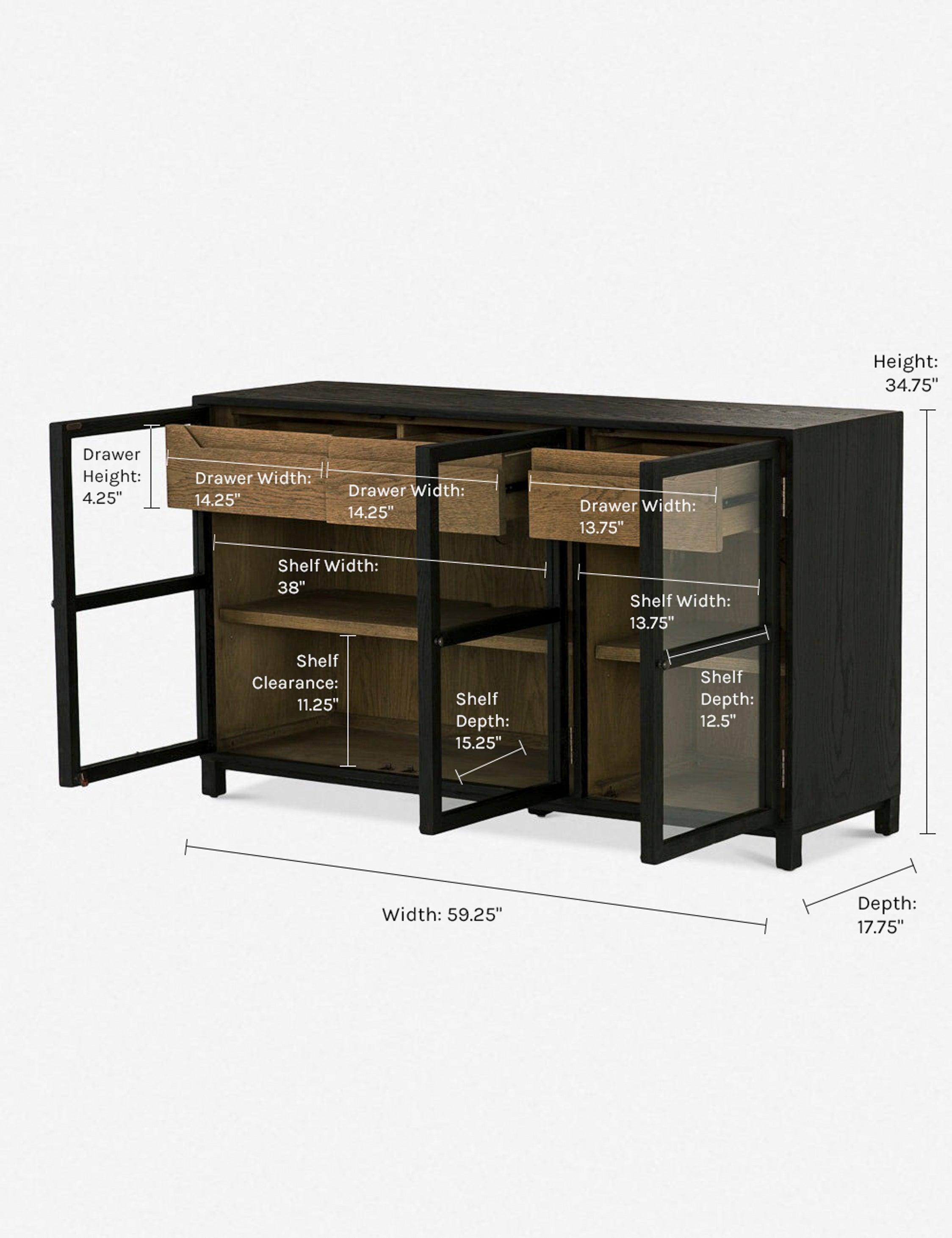 Carly Curio Sideboard - Black