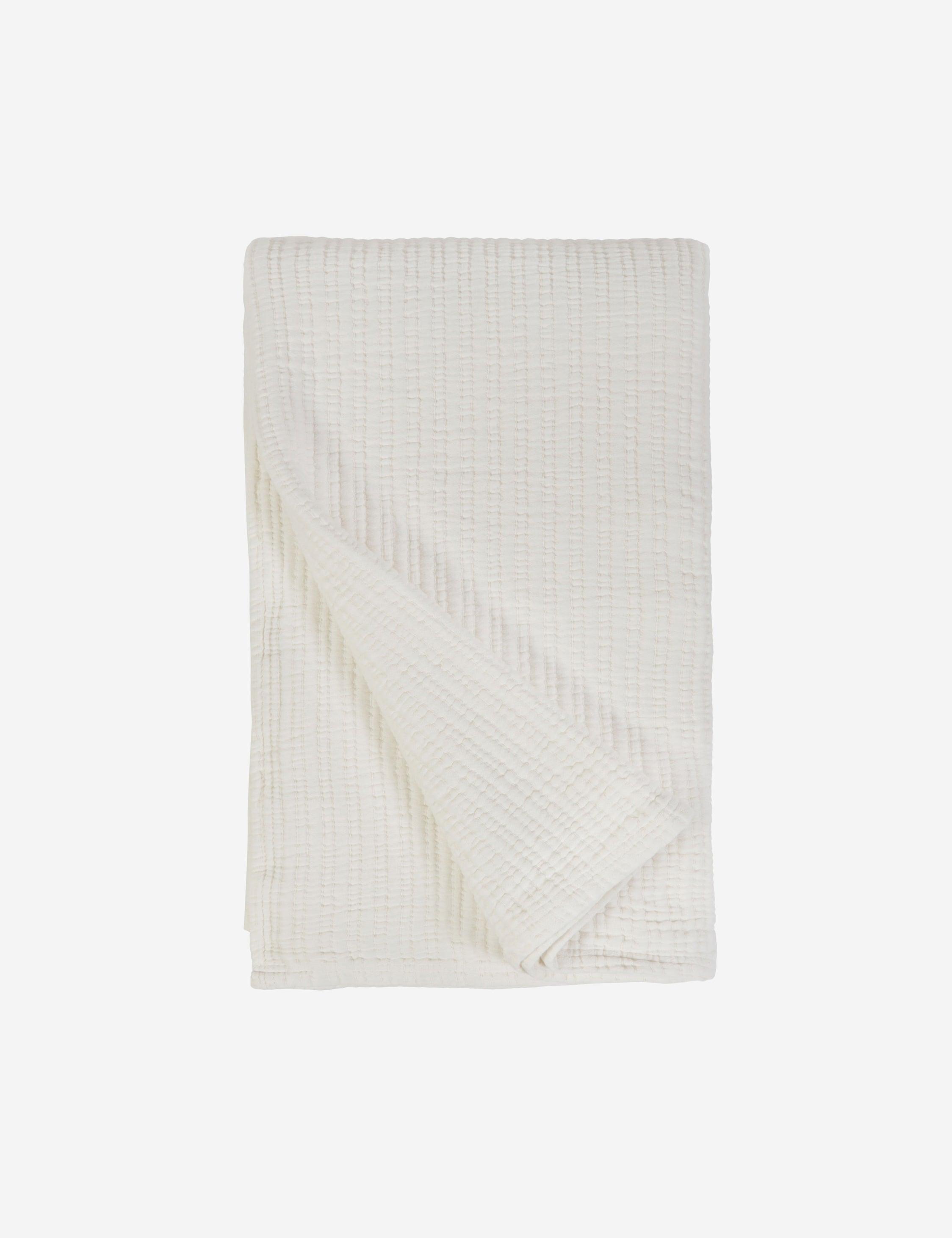 Chatham Queen Cream Cotton Plain Weave Coverlet