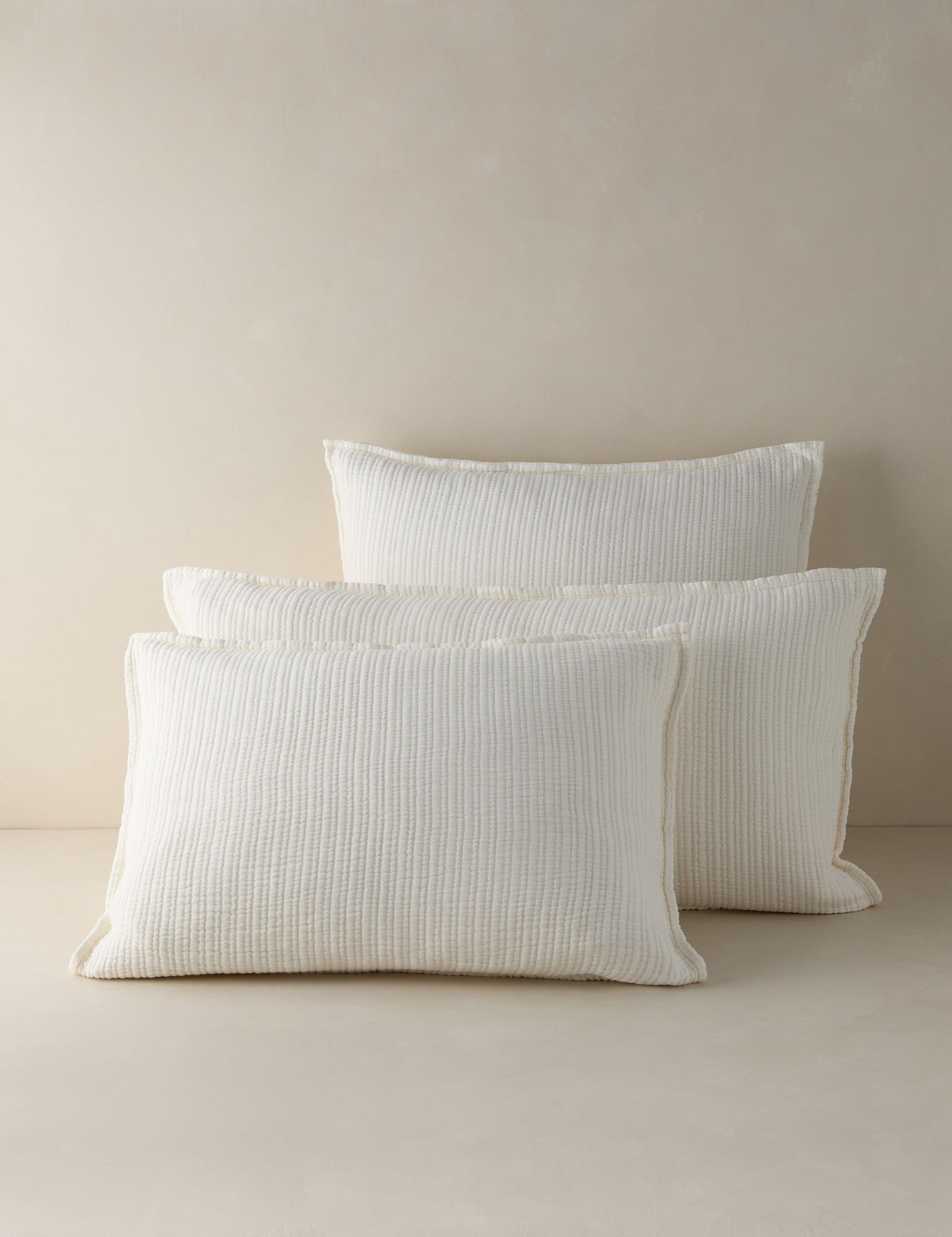 Chatham Cotton Matelasse Sham by Pom Pom at Home - Cream / Standard