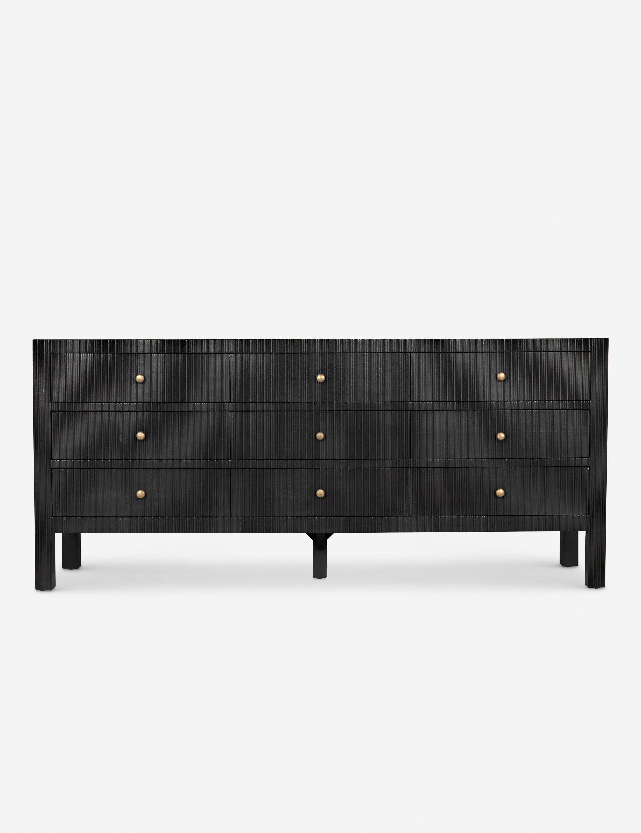 Conrad Mid-Century 9-Drawer Mahogany Dresser in Dark Brown