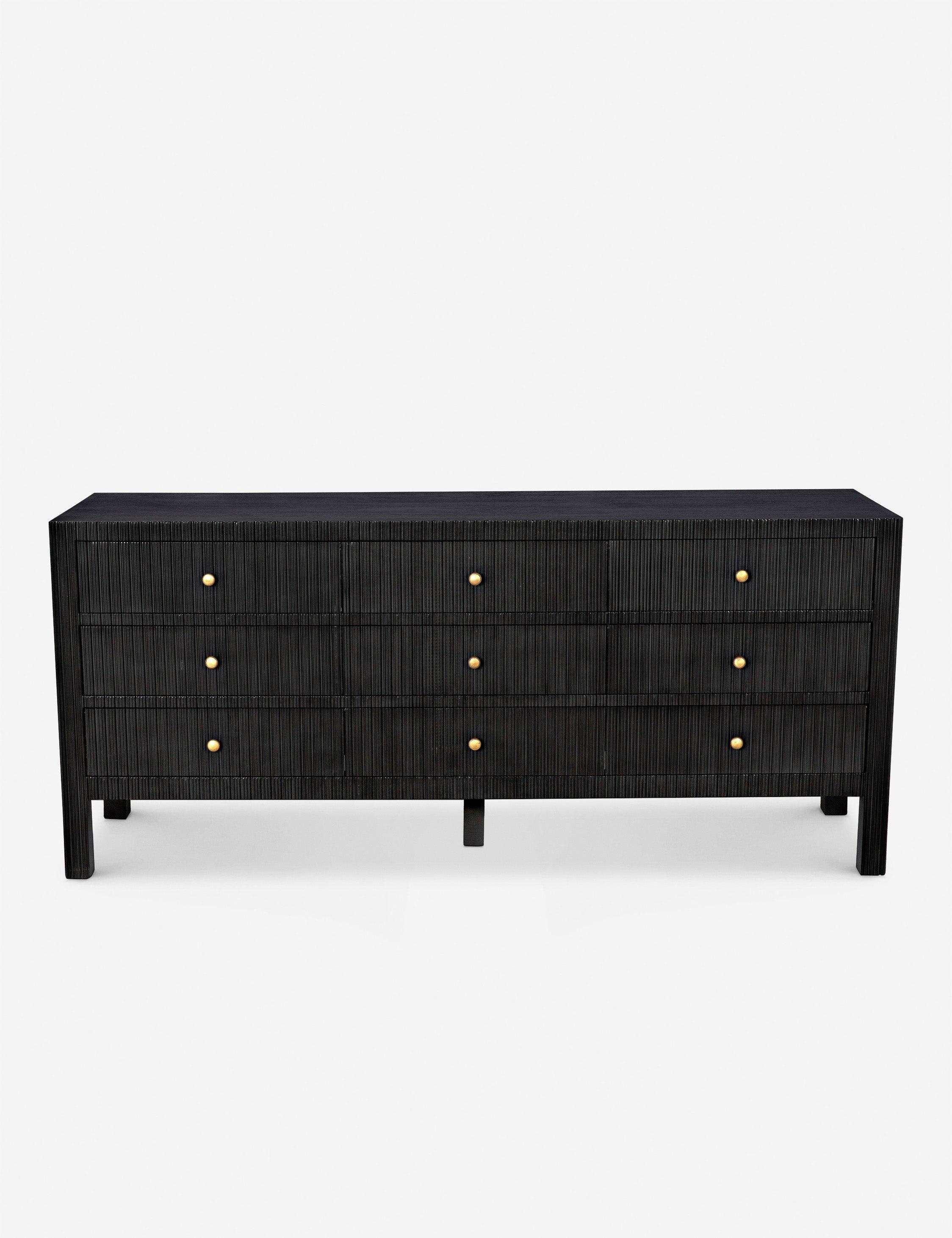 Conrad Mid-Century 9-Drawer Mahogany Dresser in Dark Brown