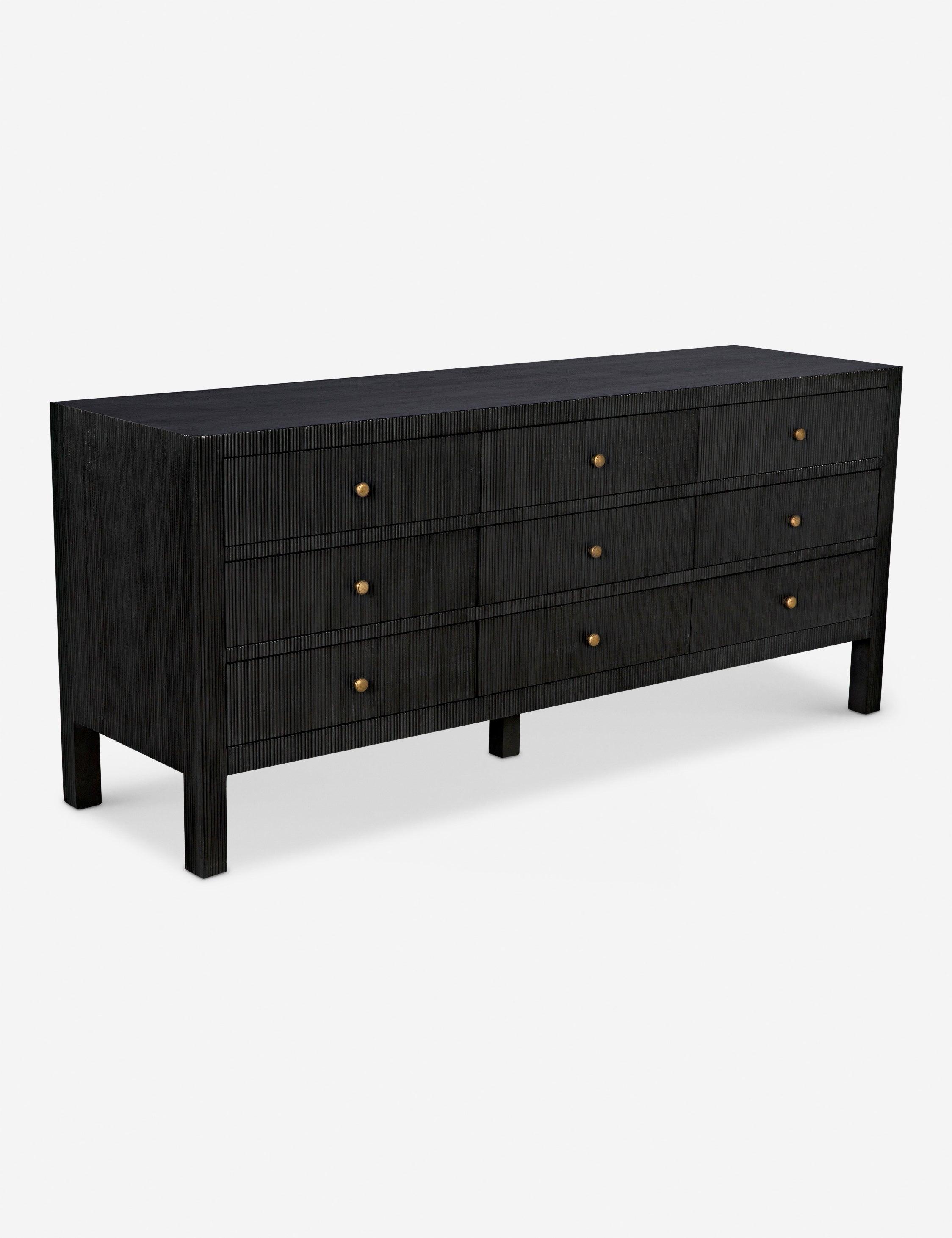 Conrad Mid-Century 9-Drawer Mahogany Dresser in Dark Brown