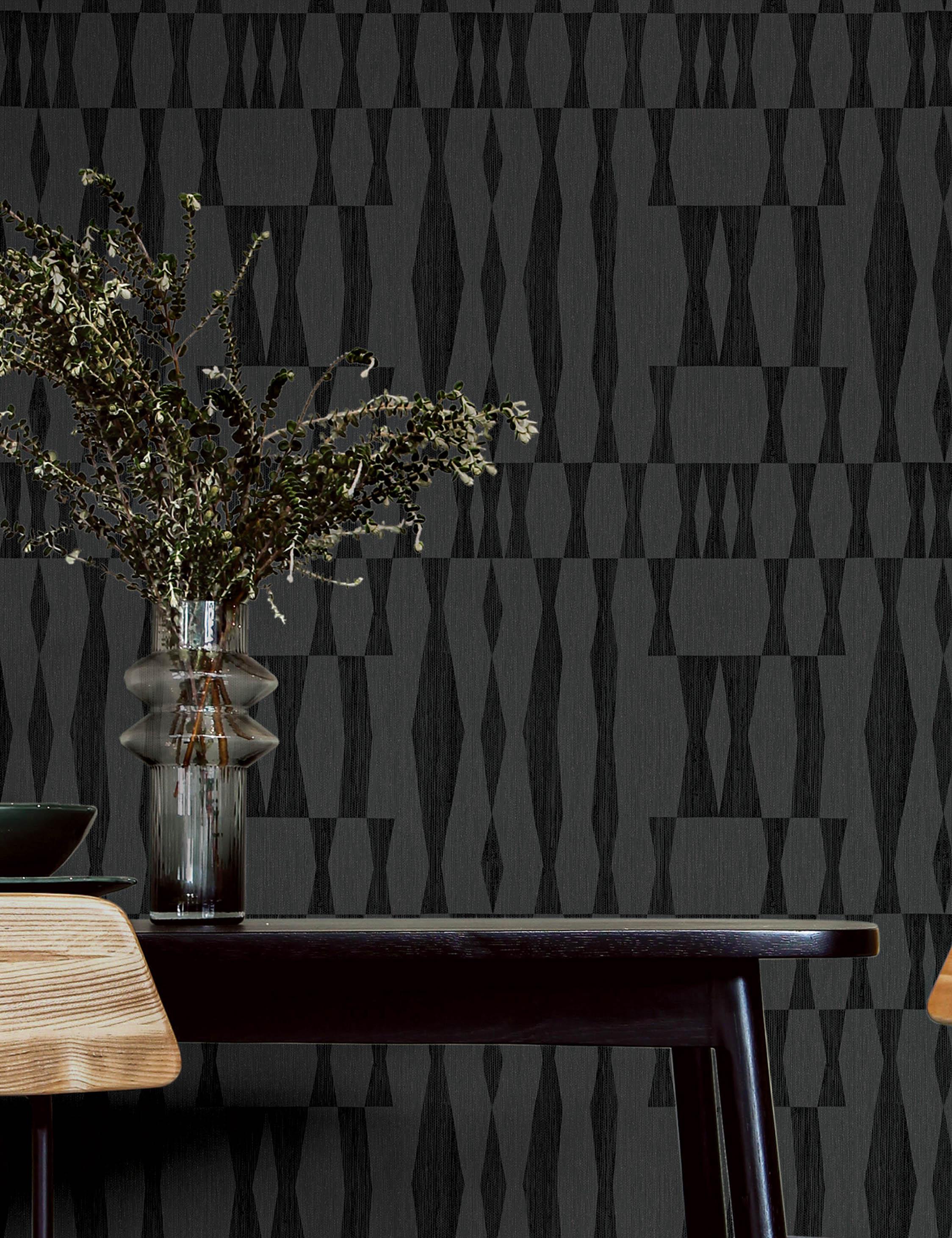 Mirin Peel + Stick Wallpaper - Textured Carbon