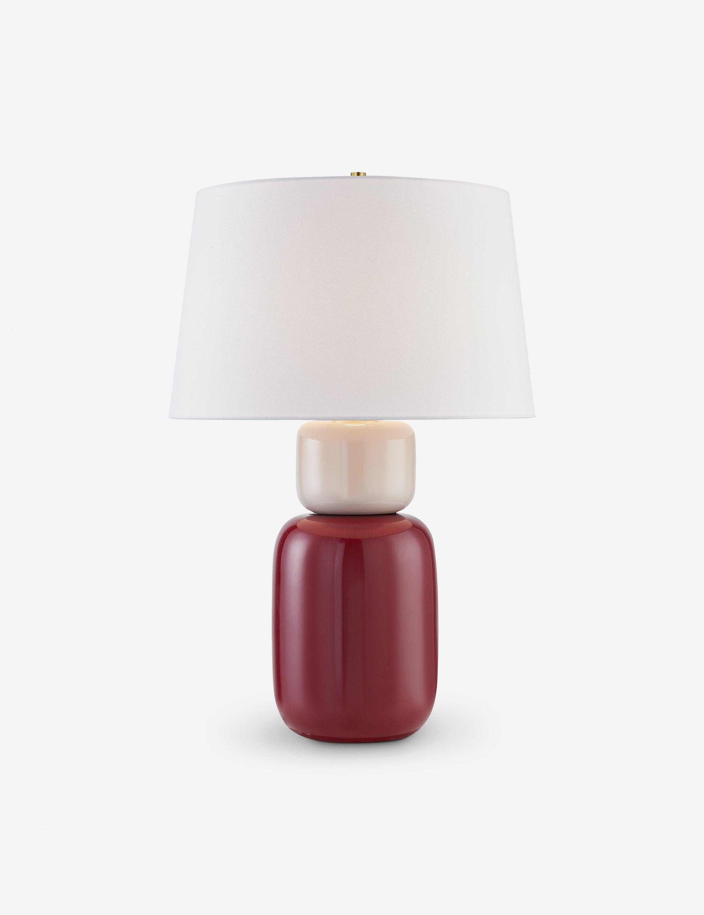 Dores Table Lamp - Bordeaux and Blush