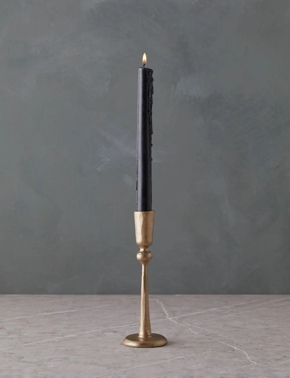 Elegant Hand-Forged Antique Brass Taper Candle Holder