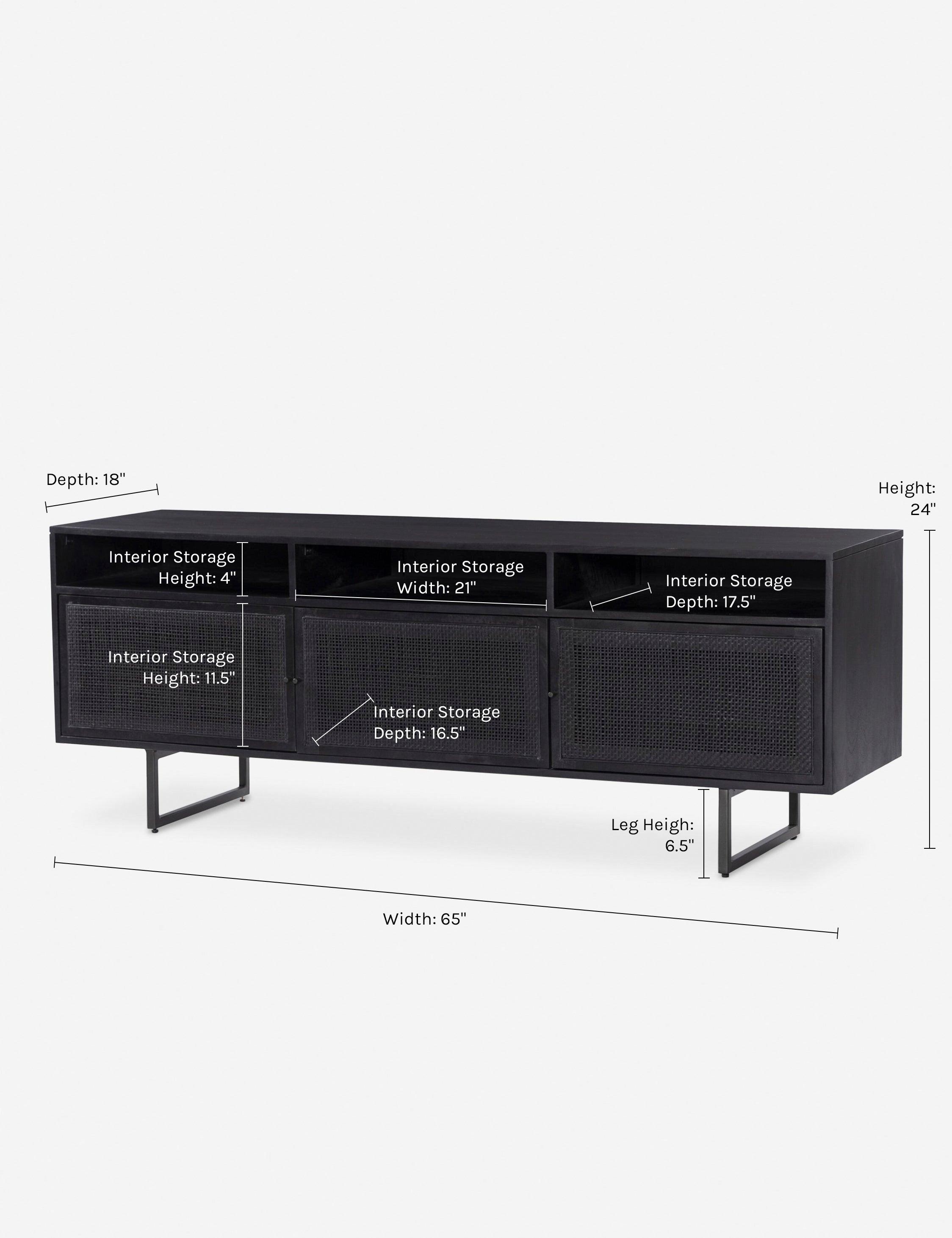 Hannah Media Console - Black and Black