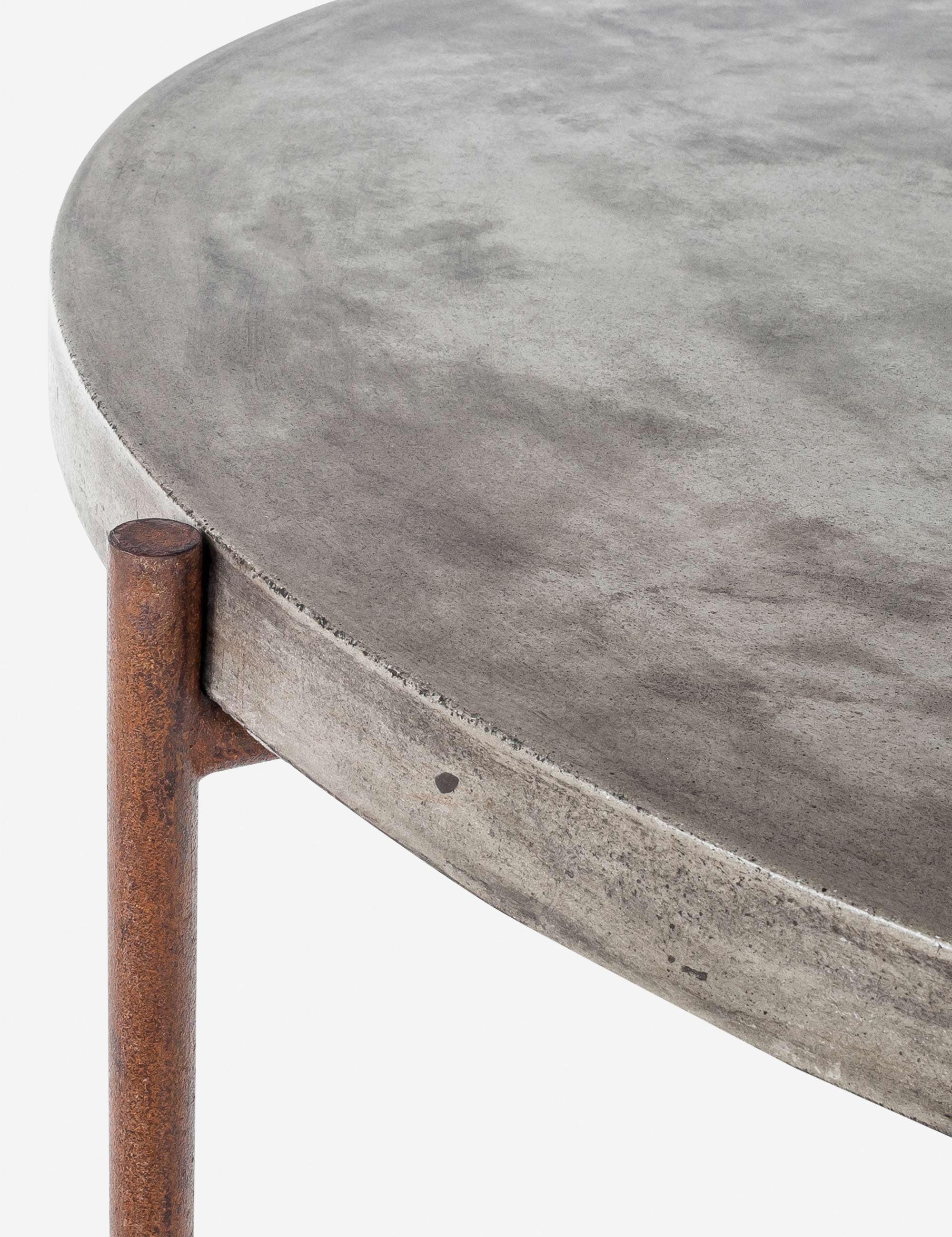 Harrison Steel Legs and Concrete Surface Round Coffee Table