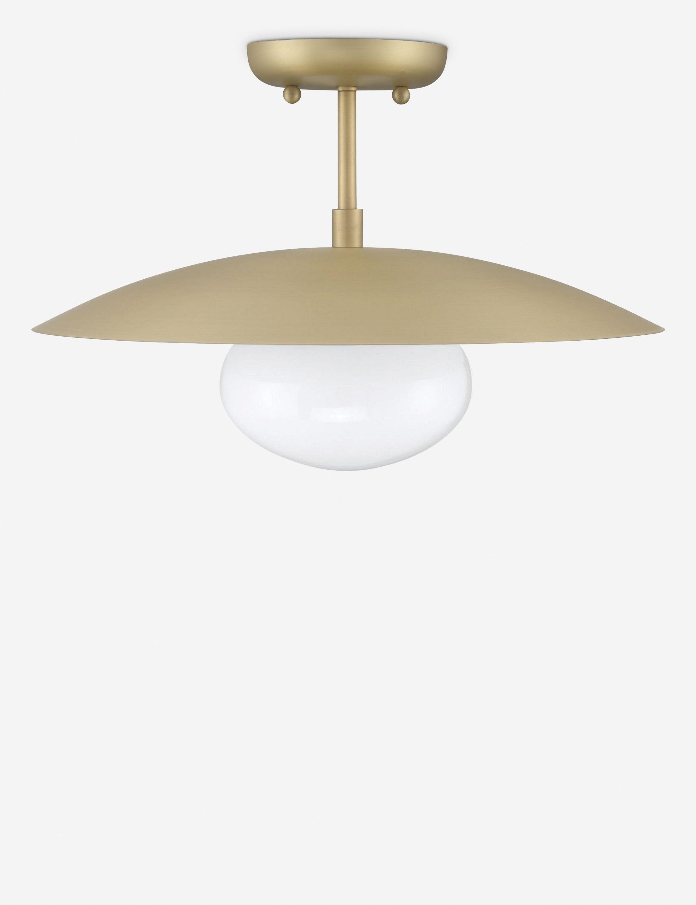 Shah Semi-Flush Mount Light - Brass / 16" Dia