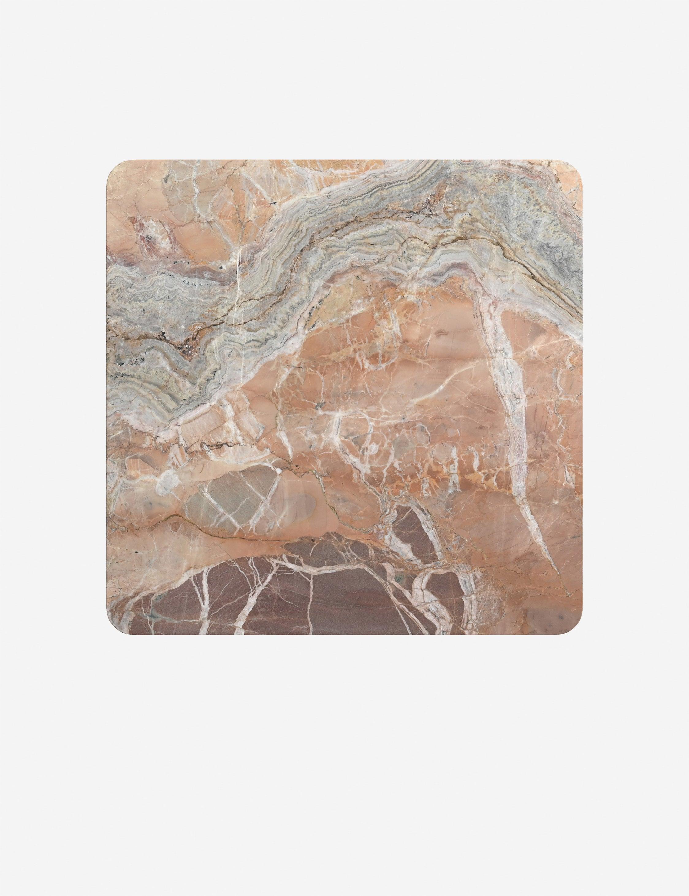 Cato Coffee Table - Orange Marble