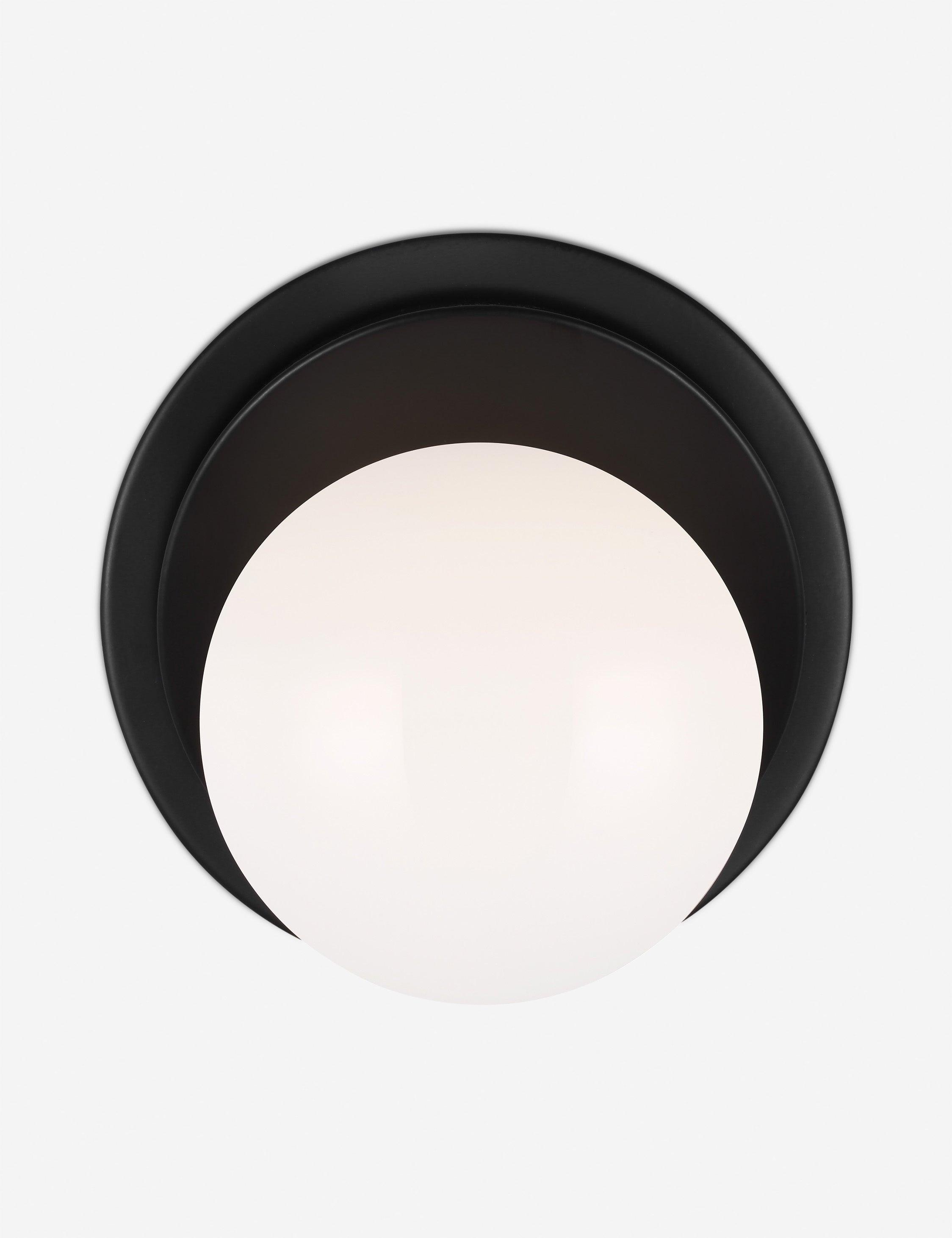 Midnight Black Dimmable Wall Sconce with Milk White Globe