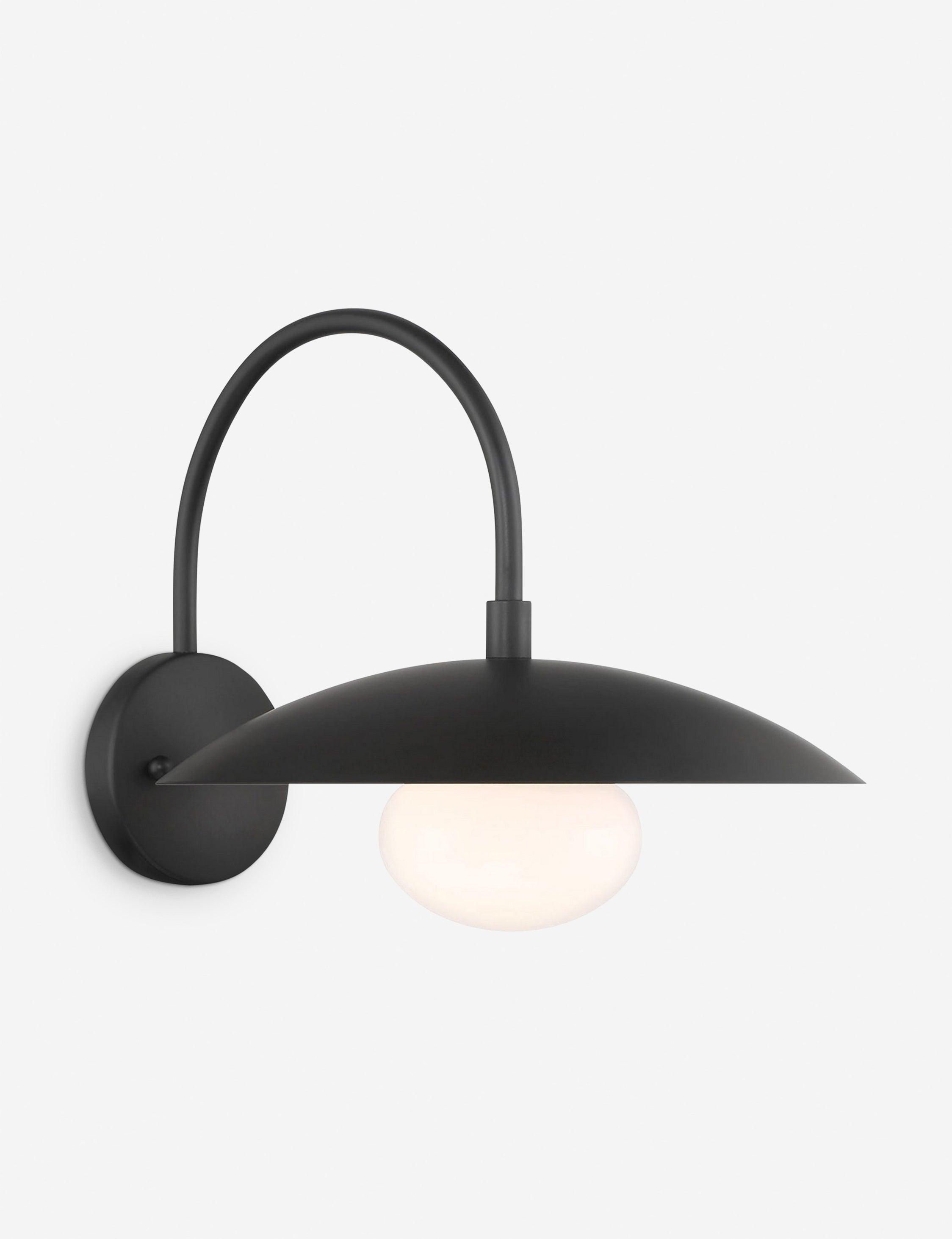 Shah Curved Arm Matte Black Minimalist Wall Sconce