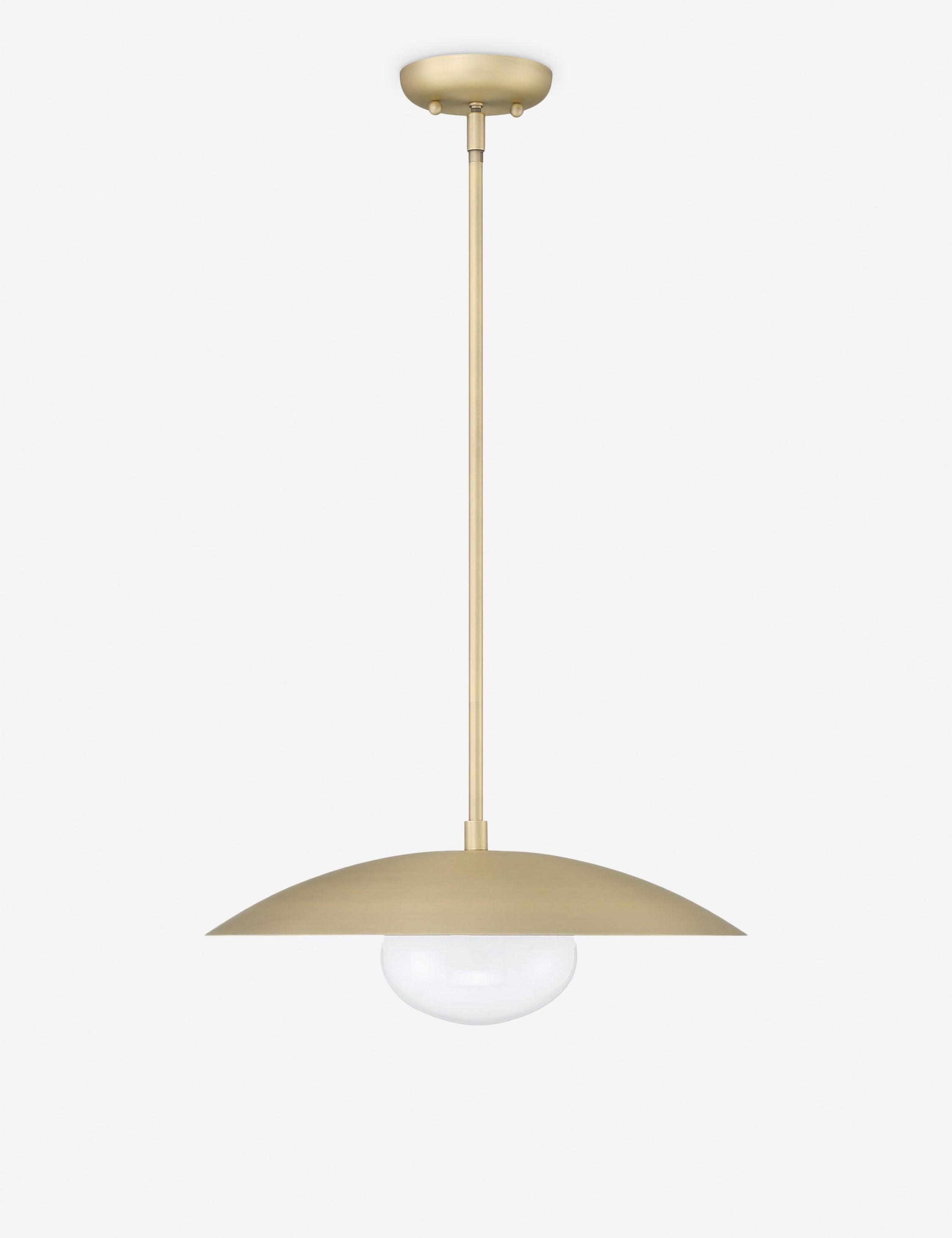 Declan Sleek Brass 18" Pendant with Frosted Globe