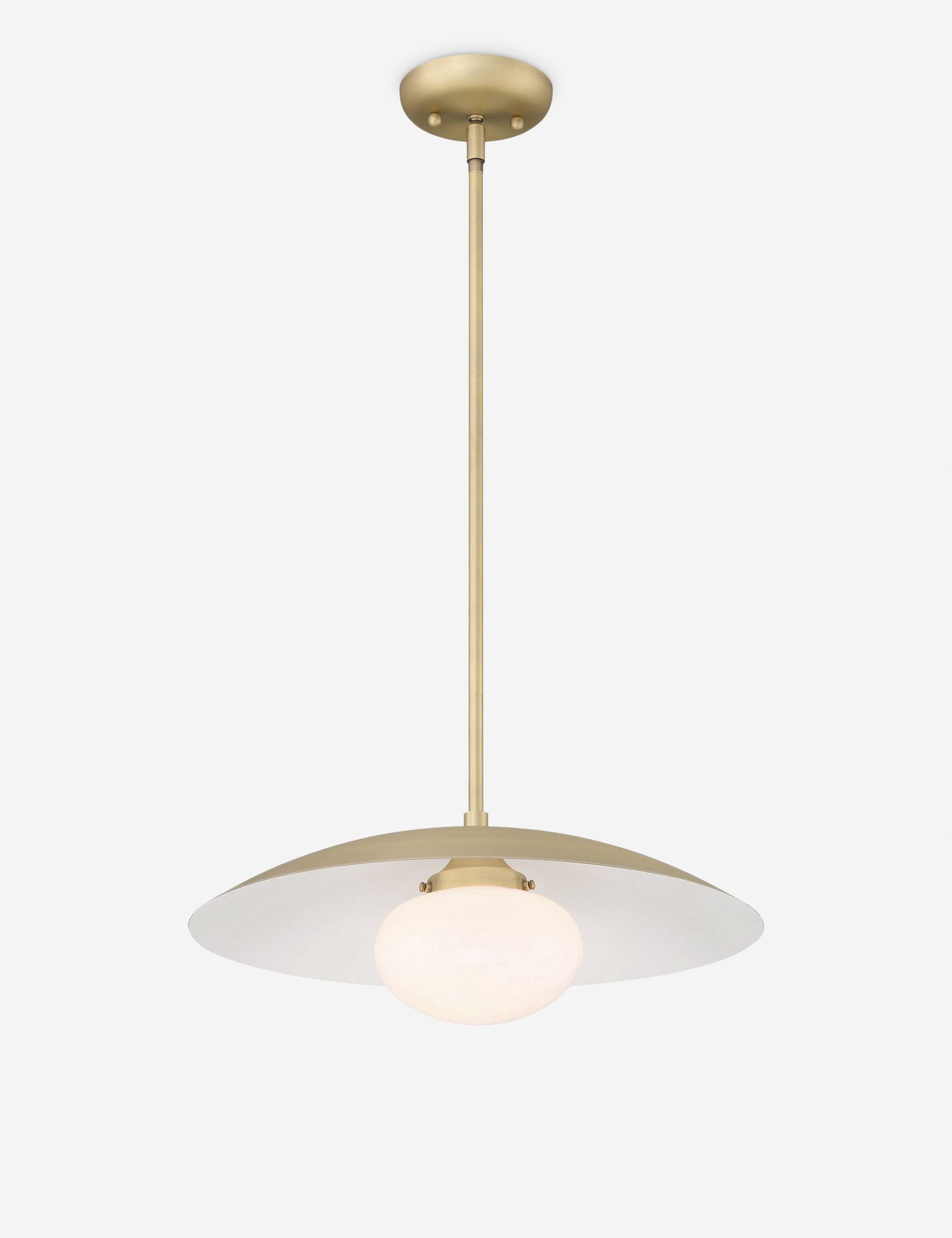 Declan Sleek Brass 18" Pendant with Frosted Globe