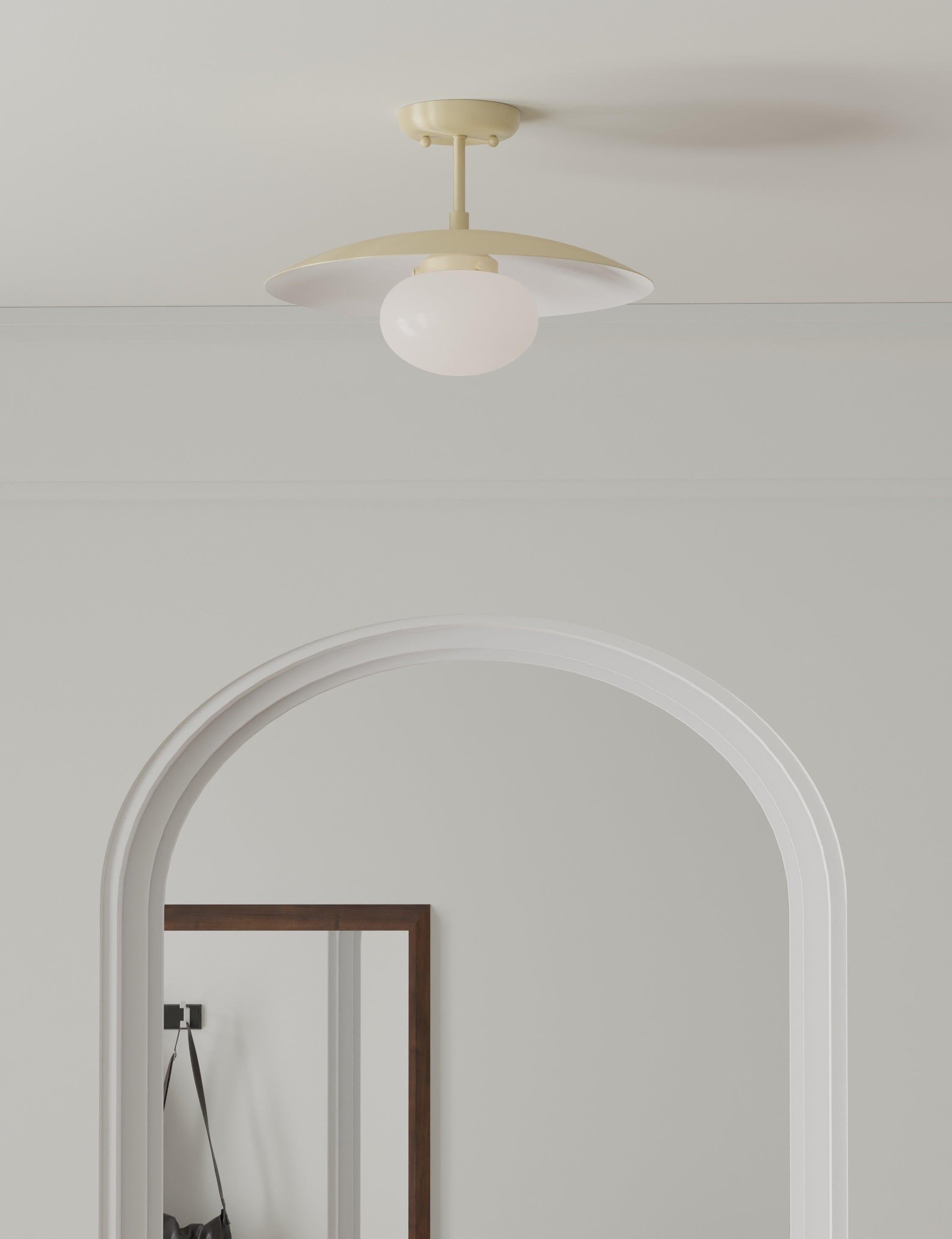 Shah Semi-Flush Mount Light - Brass / 16" Dia