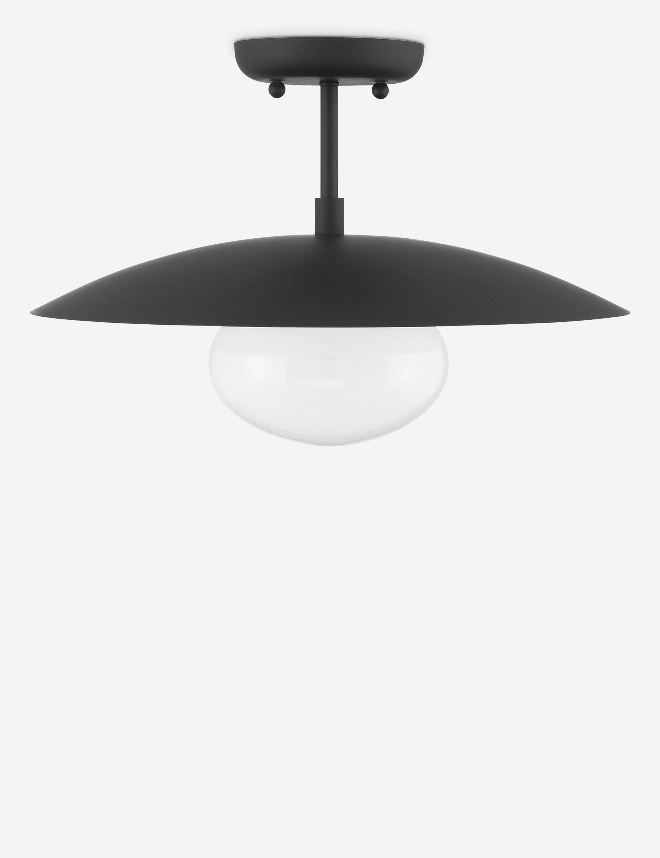 Shah Semi-Flush Mount Light - Black / 16" Dia