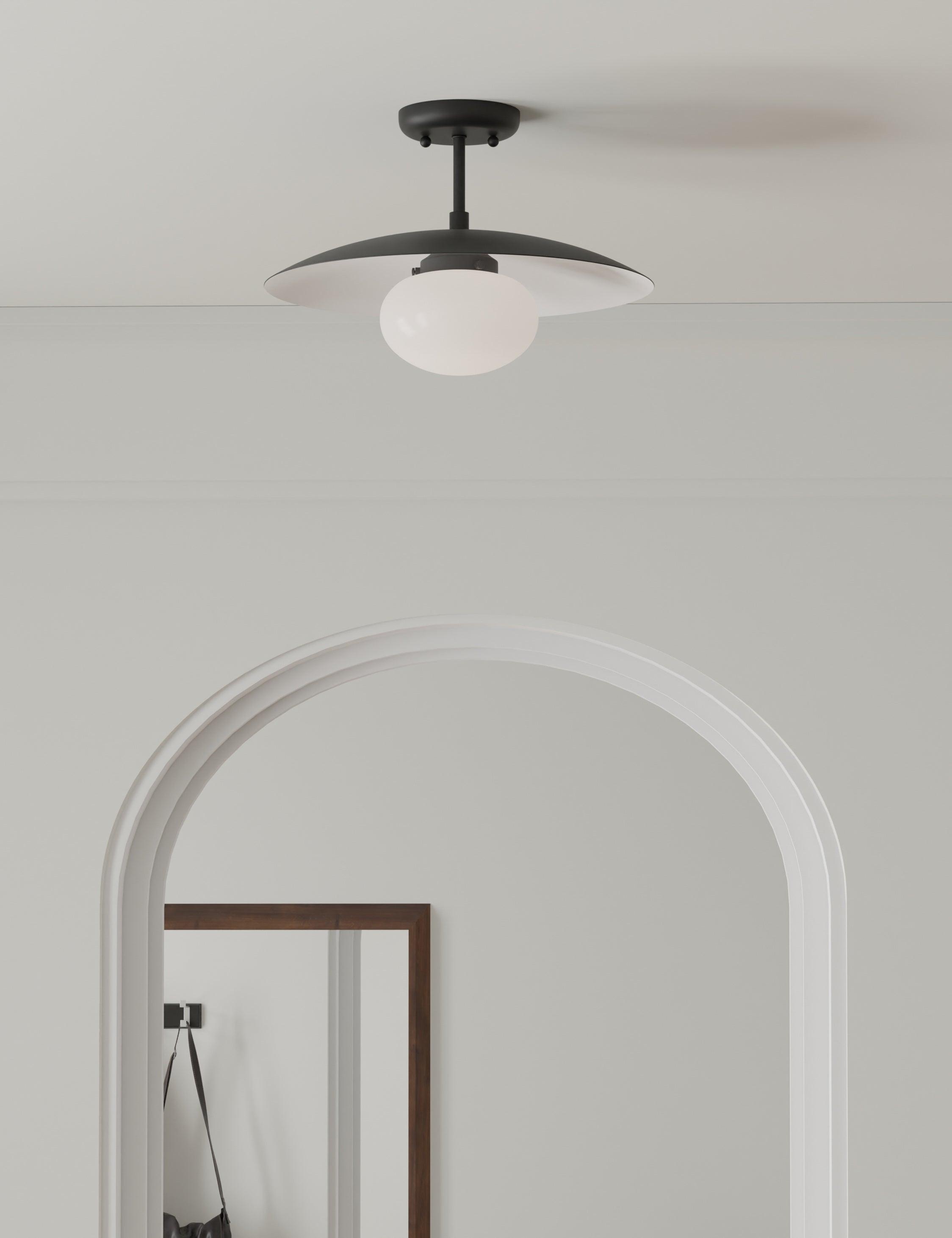 Shah Semi-Flush Mount Light - Black / 16" Dia