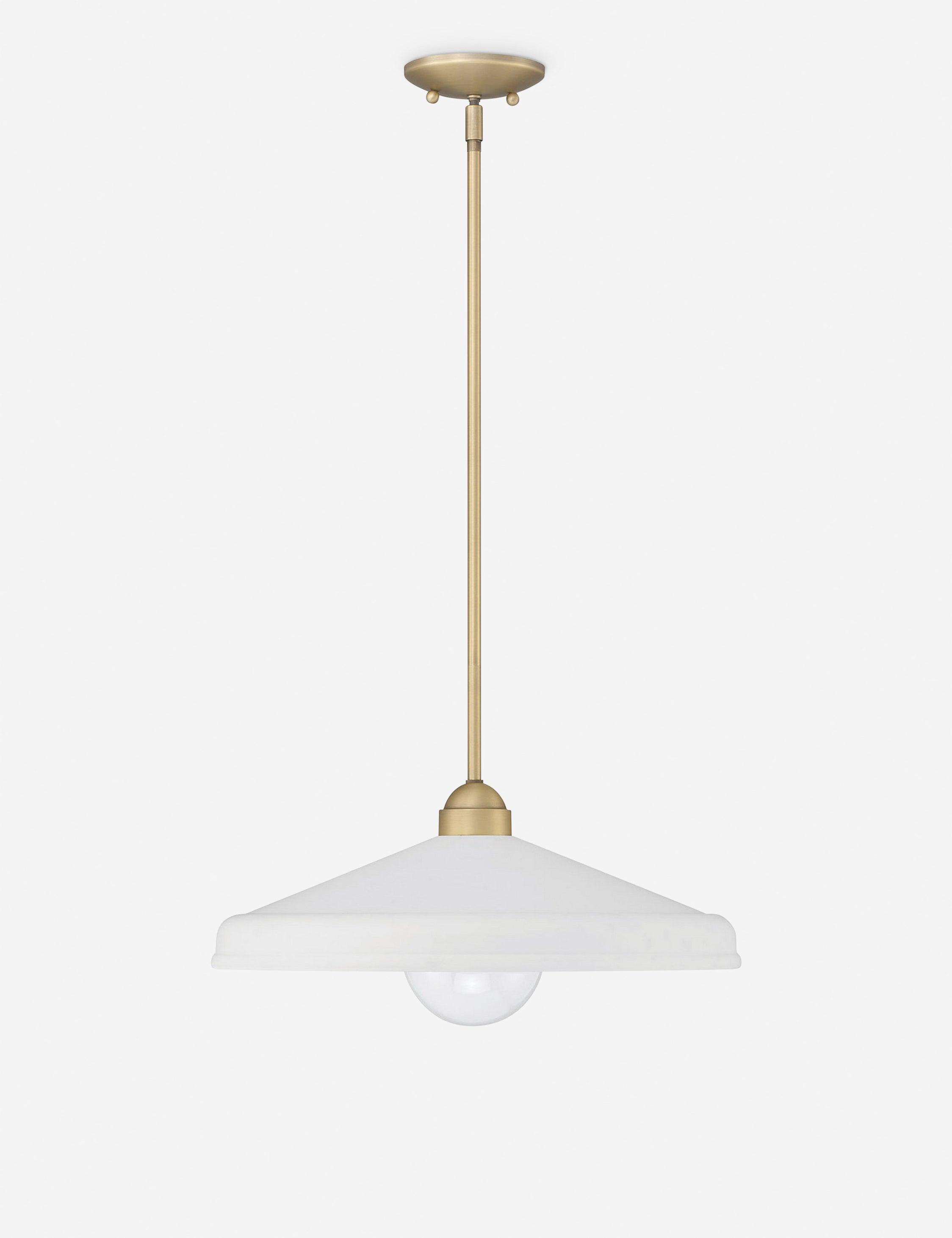 Modern Farmhouse 18" White Barn Light Pendant with Gold Leaf Interior