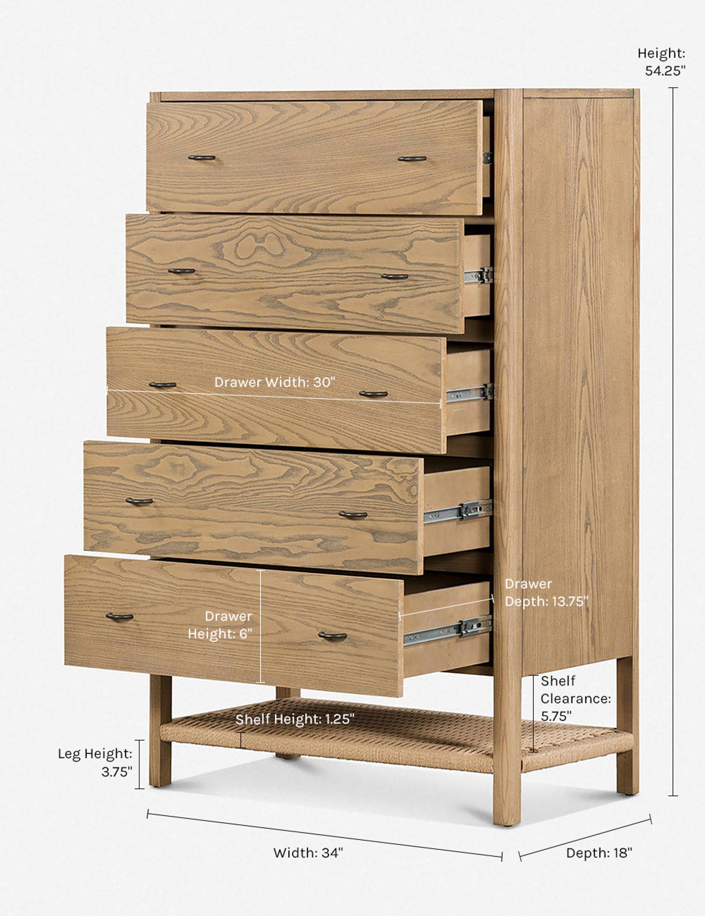 Laird 5-Drawer Dresser - Natural / 5-Drawer