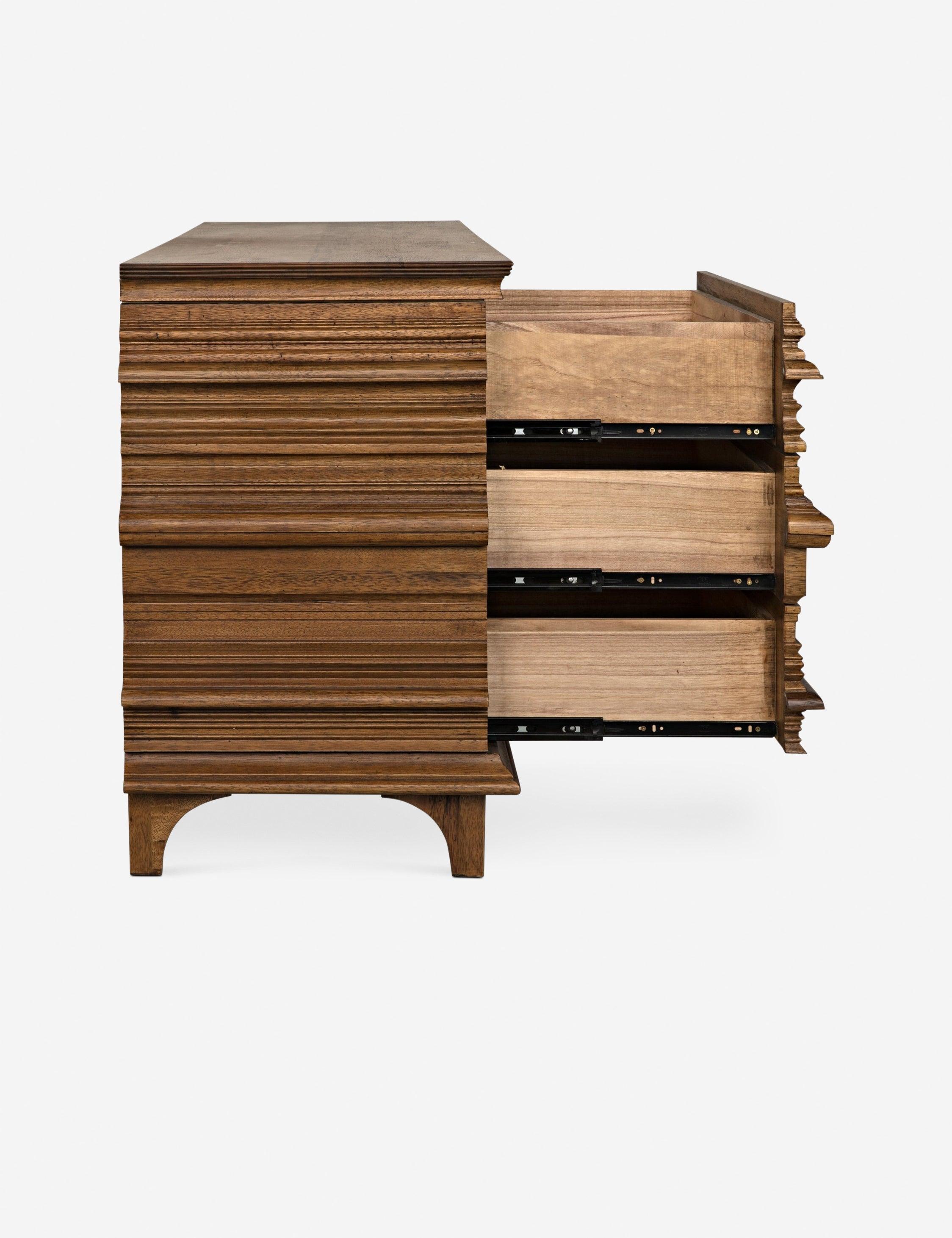 Bernard Dark Walnut 6-Drawer Whimsical Dresser