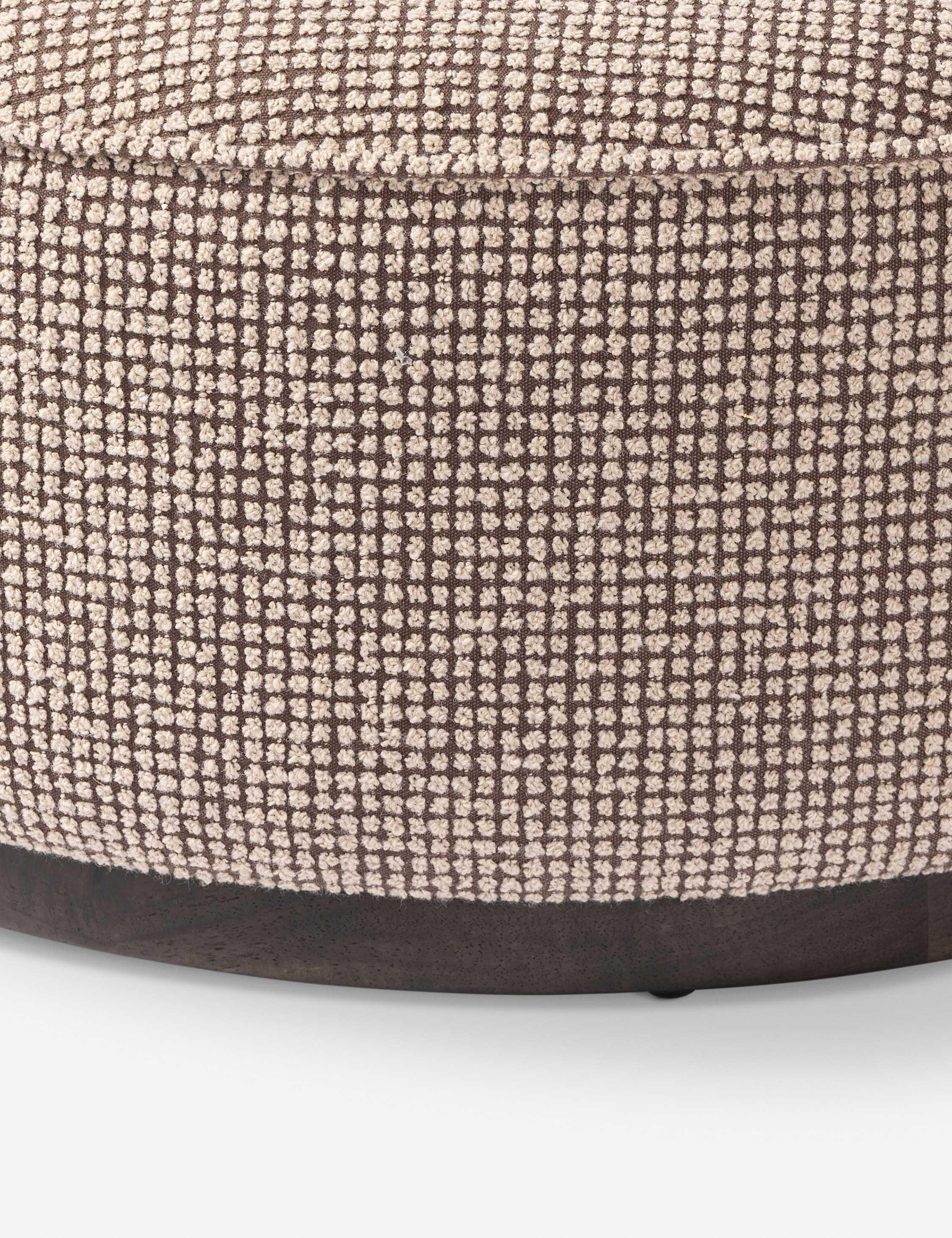 Aldora Round Ottoman - Taupe Weave