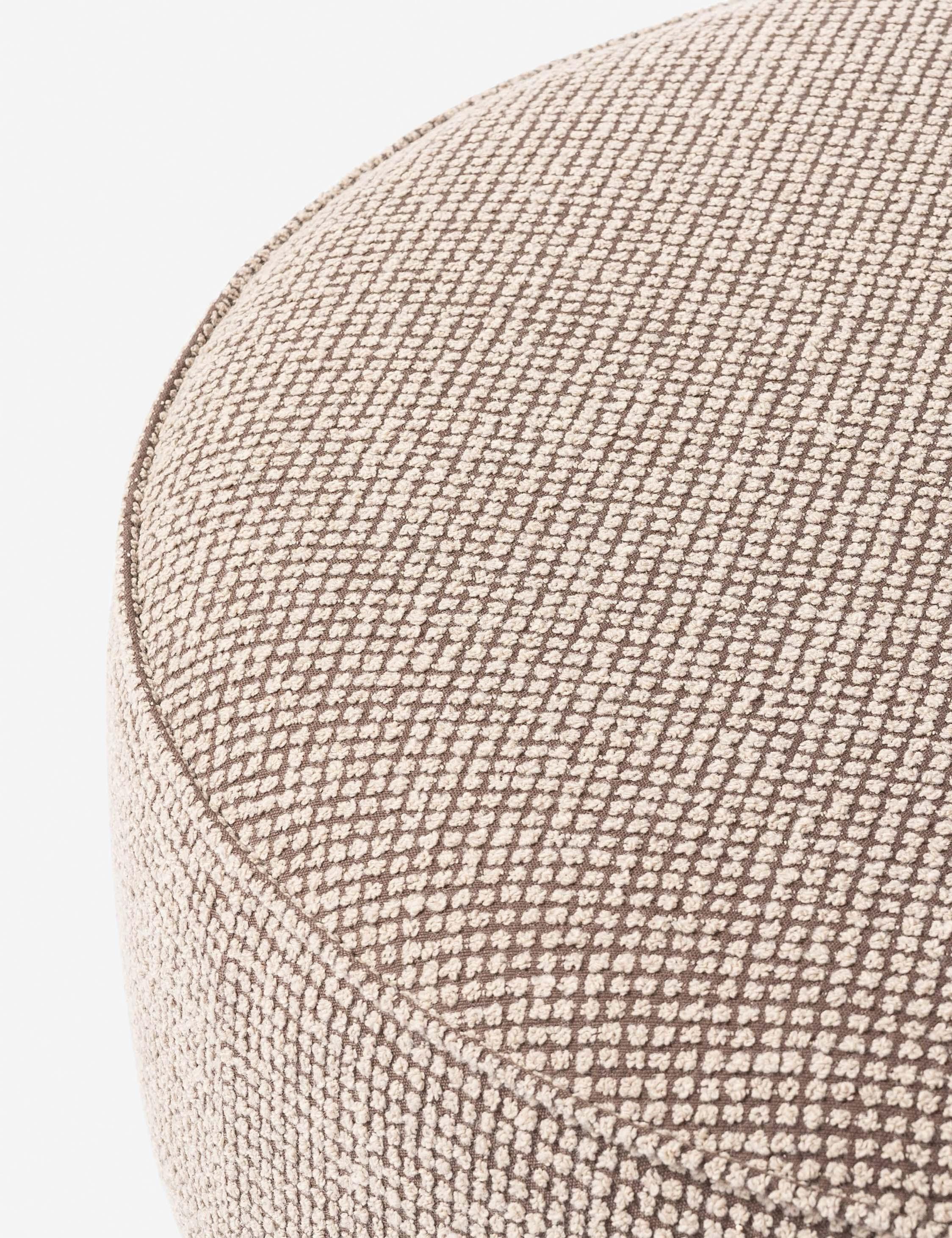 Aldora Round Ottoman - Taupe Weave