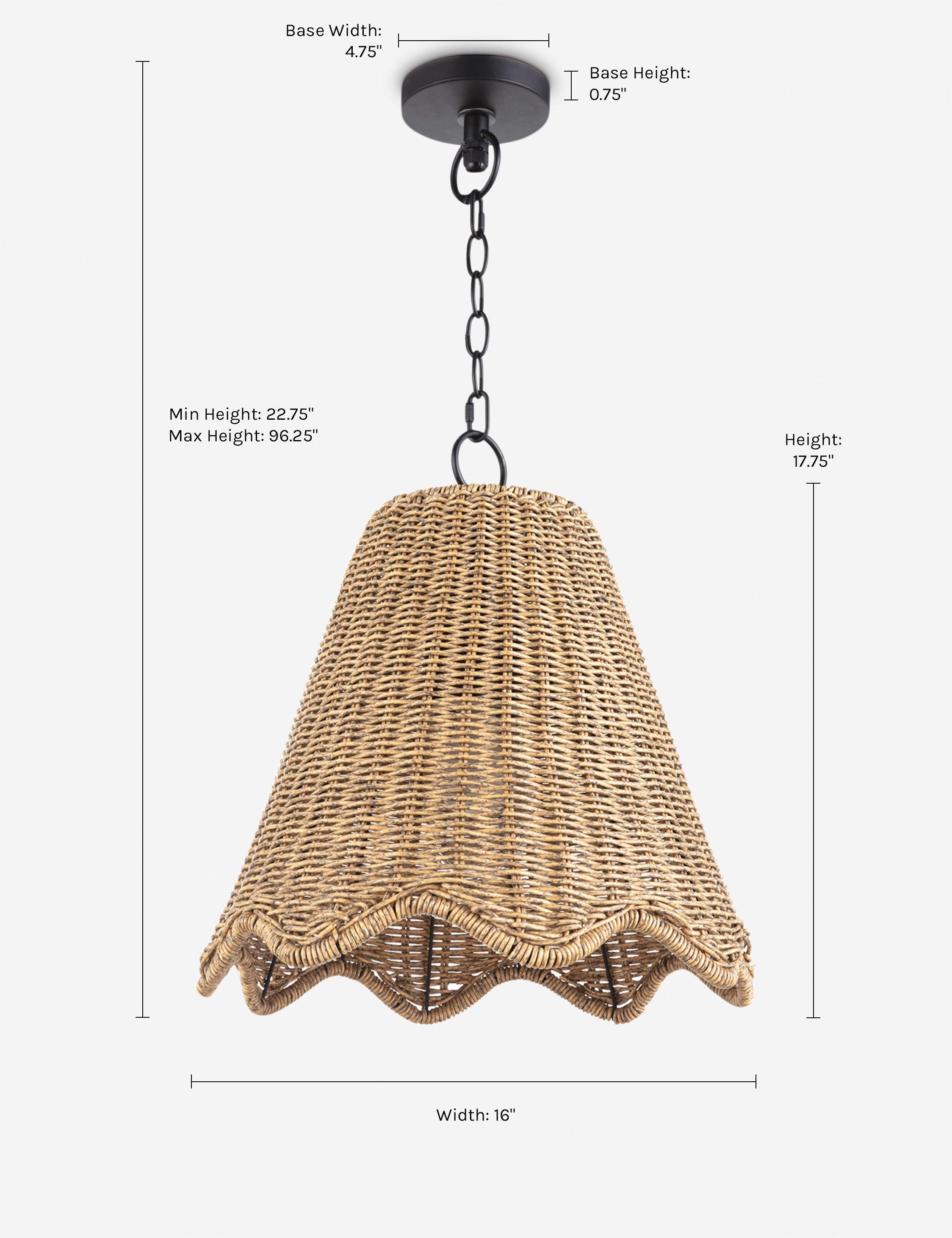 Summer Outdoor Pendant Light by Regina Andrew - Natural / 16"Dia