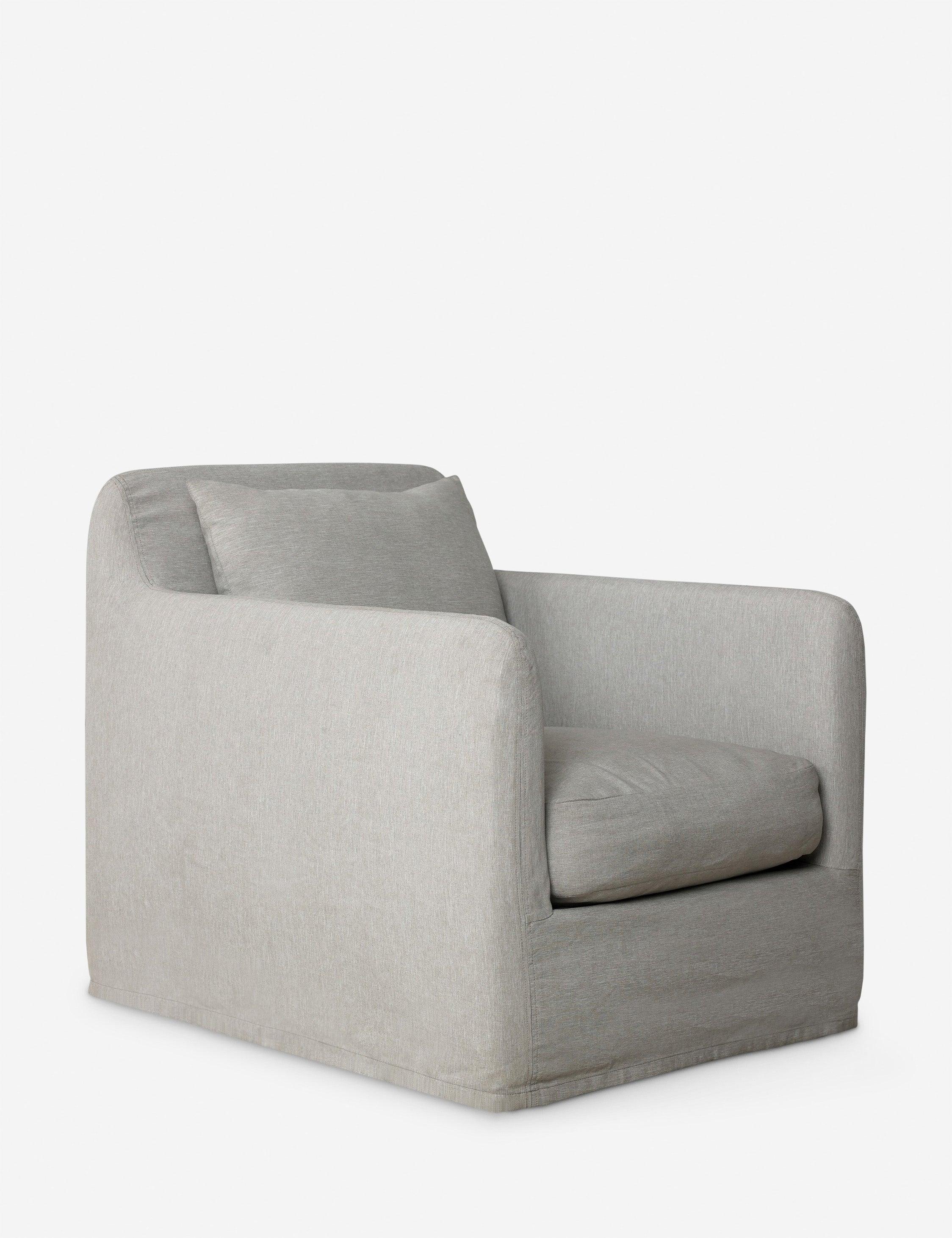 Orlena Outdoor Swivel Chair - Stone Grey
