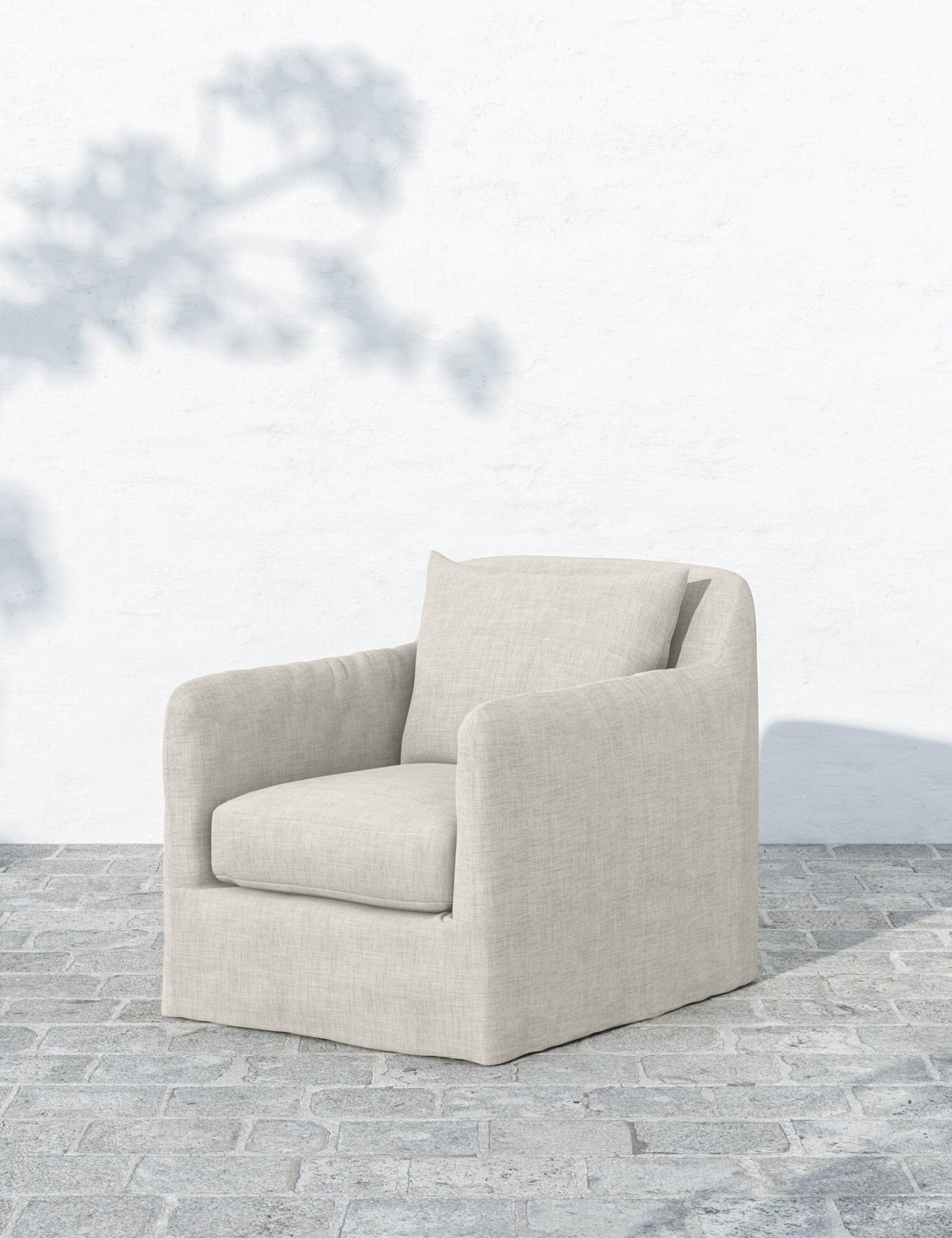 Orlena Outdoor Swivel Chair - Stone Grey
